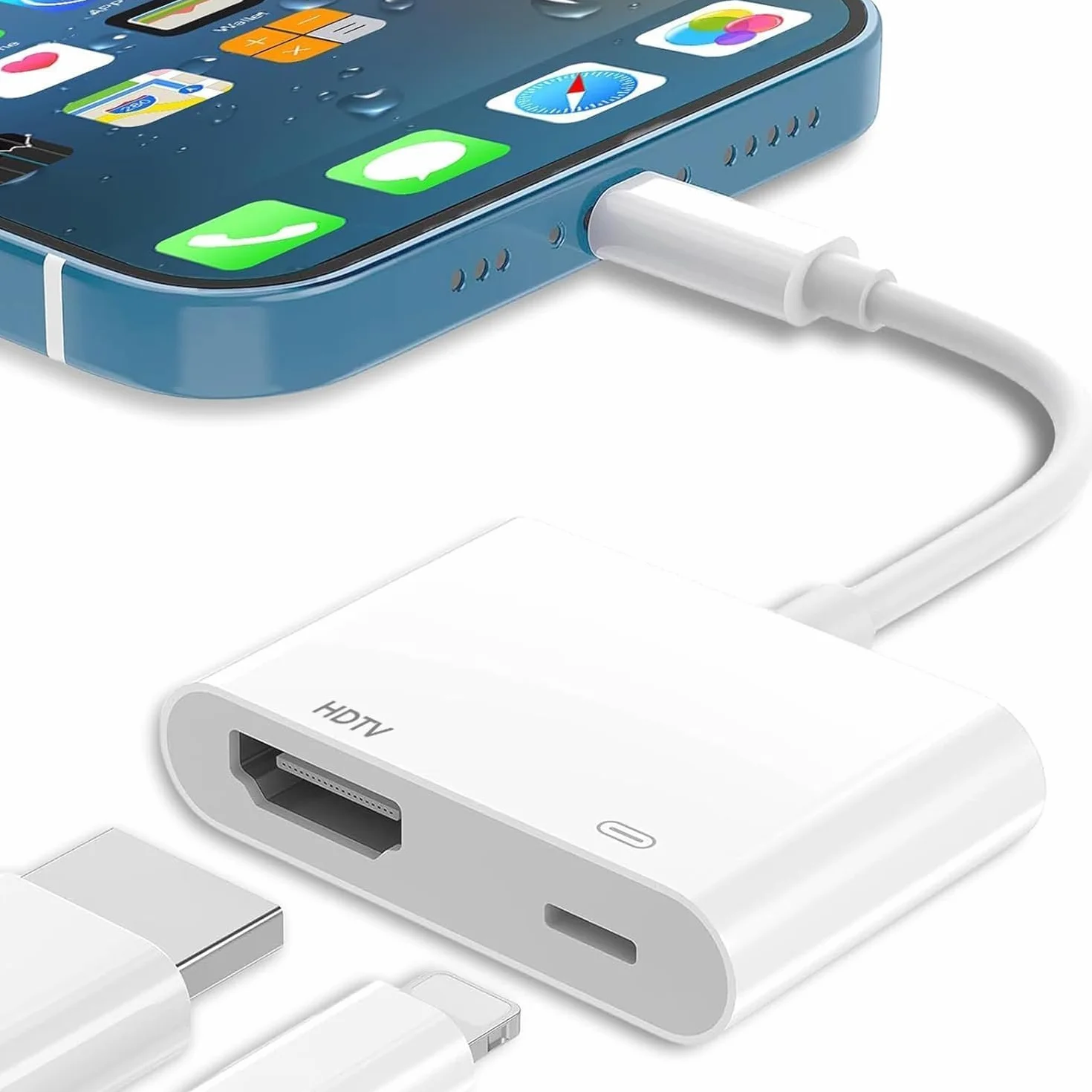 Adapter HDMI dla iPhone iPad 1080P Digital AV Video Audio Sync Screen Converter Kompatybilny z HDTV