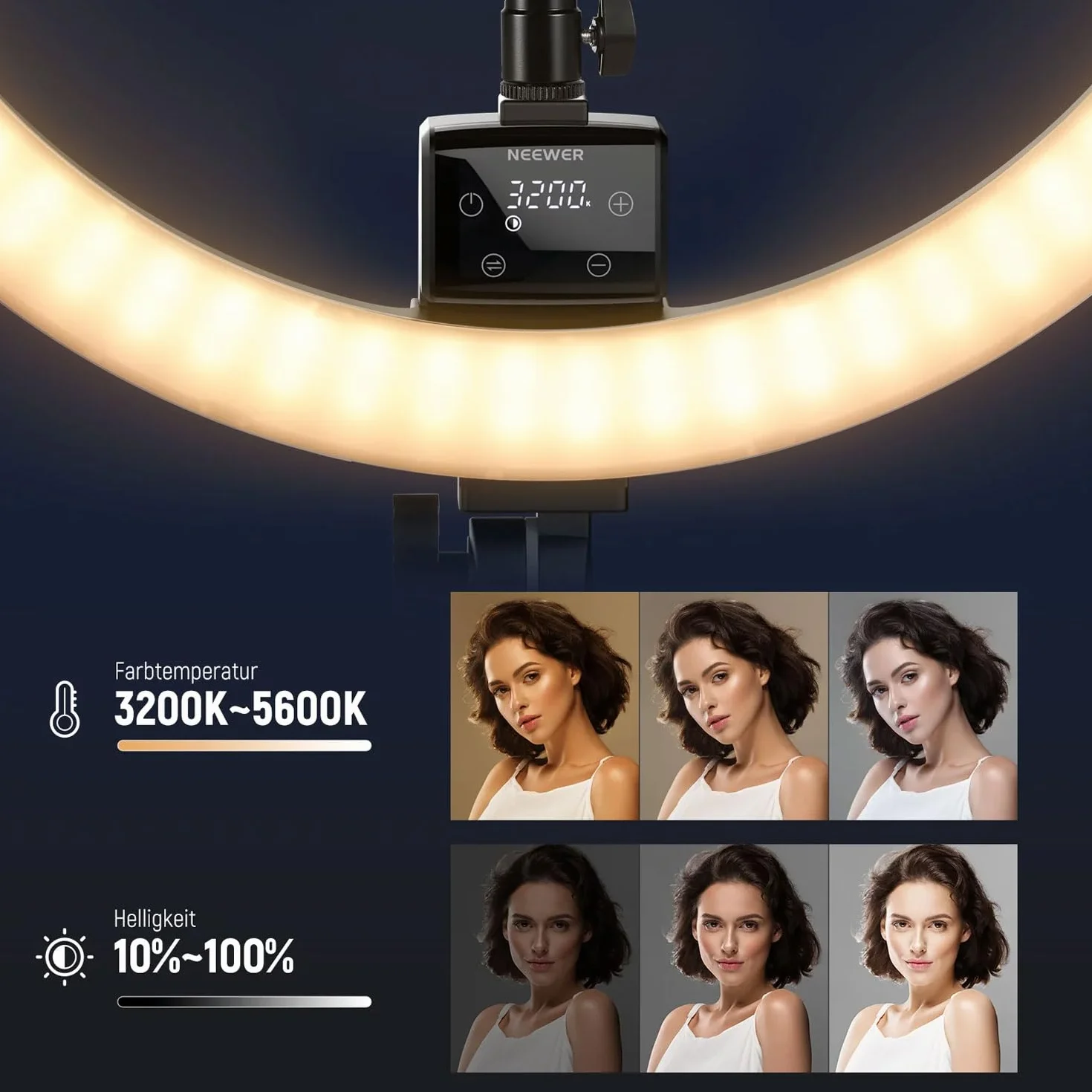 SRP18-2.4G lampa pierścieniowa LED z pilotem zdalnego sterowania i ściereczką z mikrofibry Keepdrum