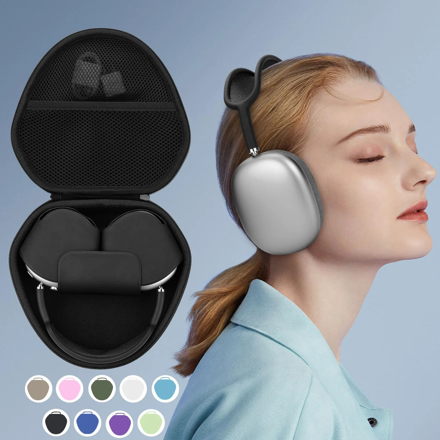 Lebakort Twarde etui etui do Apple AirPods Max Noise Cancelling słuchawki (czarne)