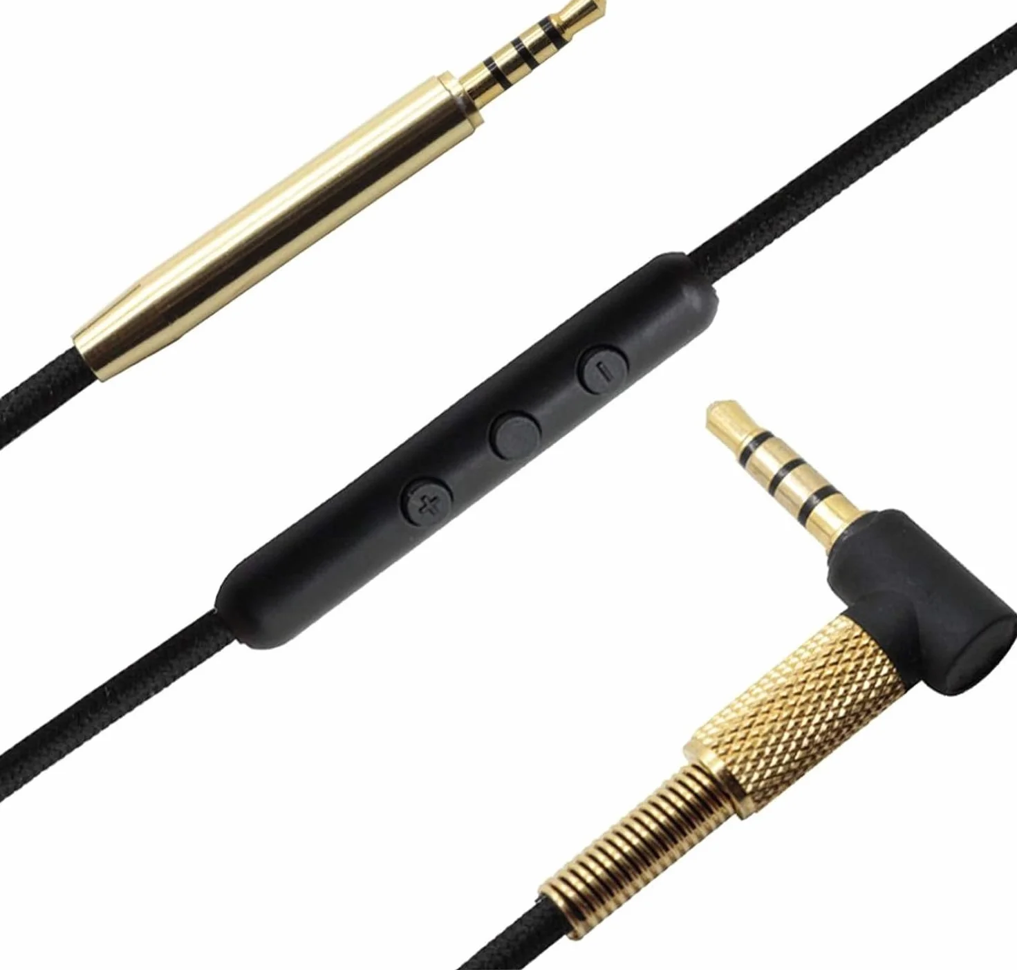 Zamienny kabel audio AUX 2,5 mm na 3,5 mm z mikrofonem i przyciskami, do słuchawek Bose 700, OE2, OE2i, QC25, QC35II, QC35, QC45