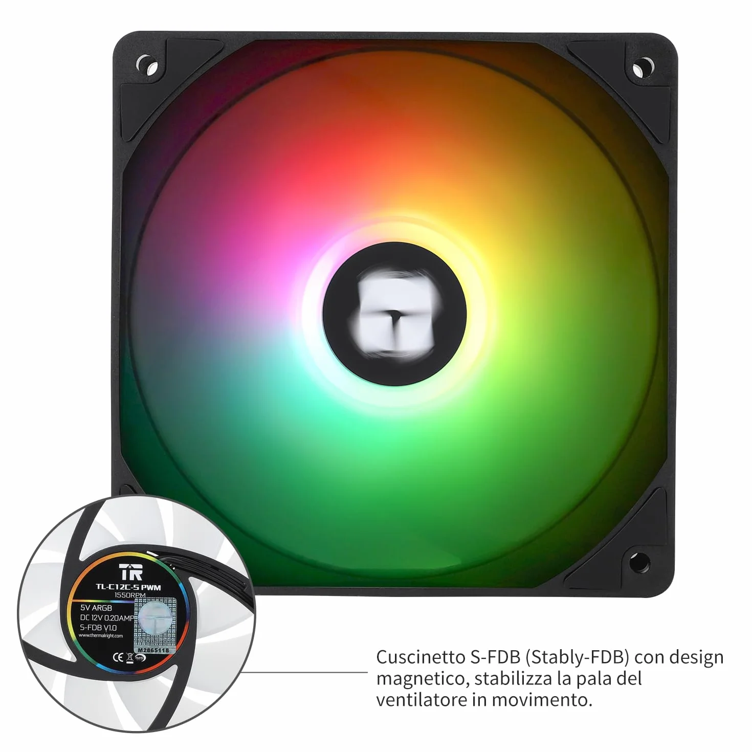TR TL-C12C-S X3 wentylator CPU 120 mm ARGB PWM cichy łożysko S-FDB 1500 obr./min