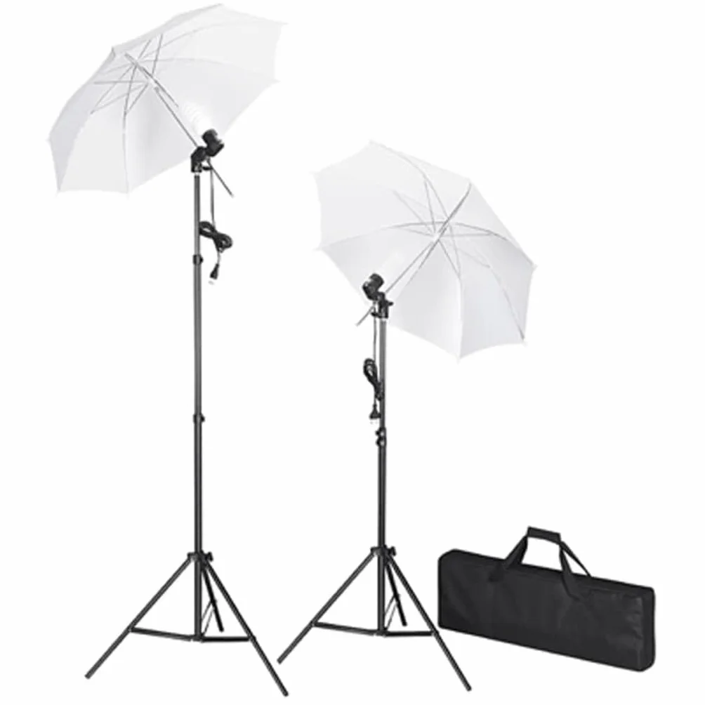 Zestaw do studia fotograficznego z białym tłem 600 × 300 cm, aluminiowy system tła, 2 lampy dzienne 24 W, statyw, parasol, torba do noszenia, oświetlenie do zdjęć, filmów, fotografii produktów