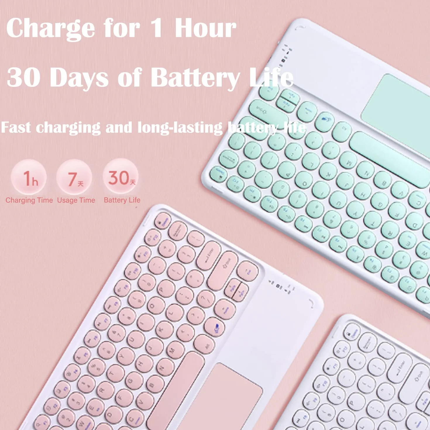 TouchPad etui na klawiaturę z myszką do Xiaomi RedMi Pad 10,6 cala 2022, etui folio klawiatura z magnetycznie odłączaną klawiaturą bezprzewodową do tabletu RedMi Pad 10,61" wydany 2022, czarny