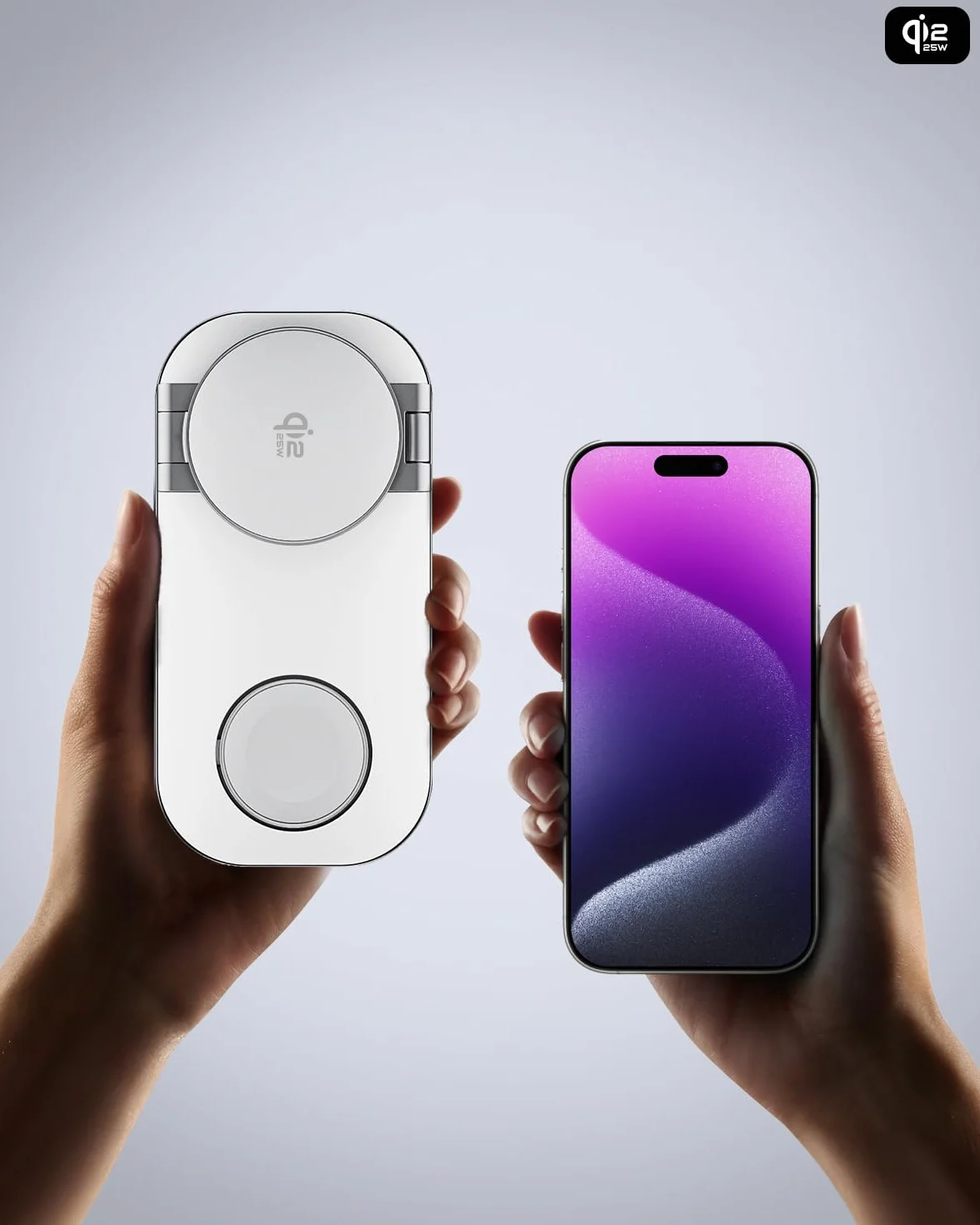 Bezkablowa ładowarka 25W z, 3 w 1 stacja ładująca dla Apple, składana indukcyjna bezprzewodowa ładowarka dla Phone-Biały