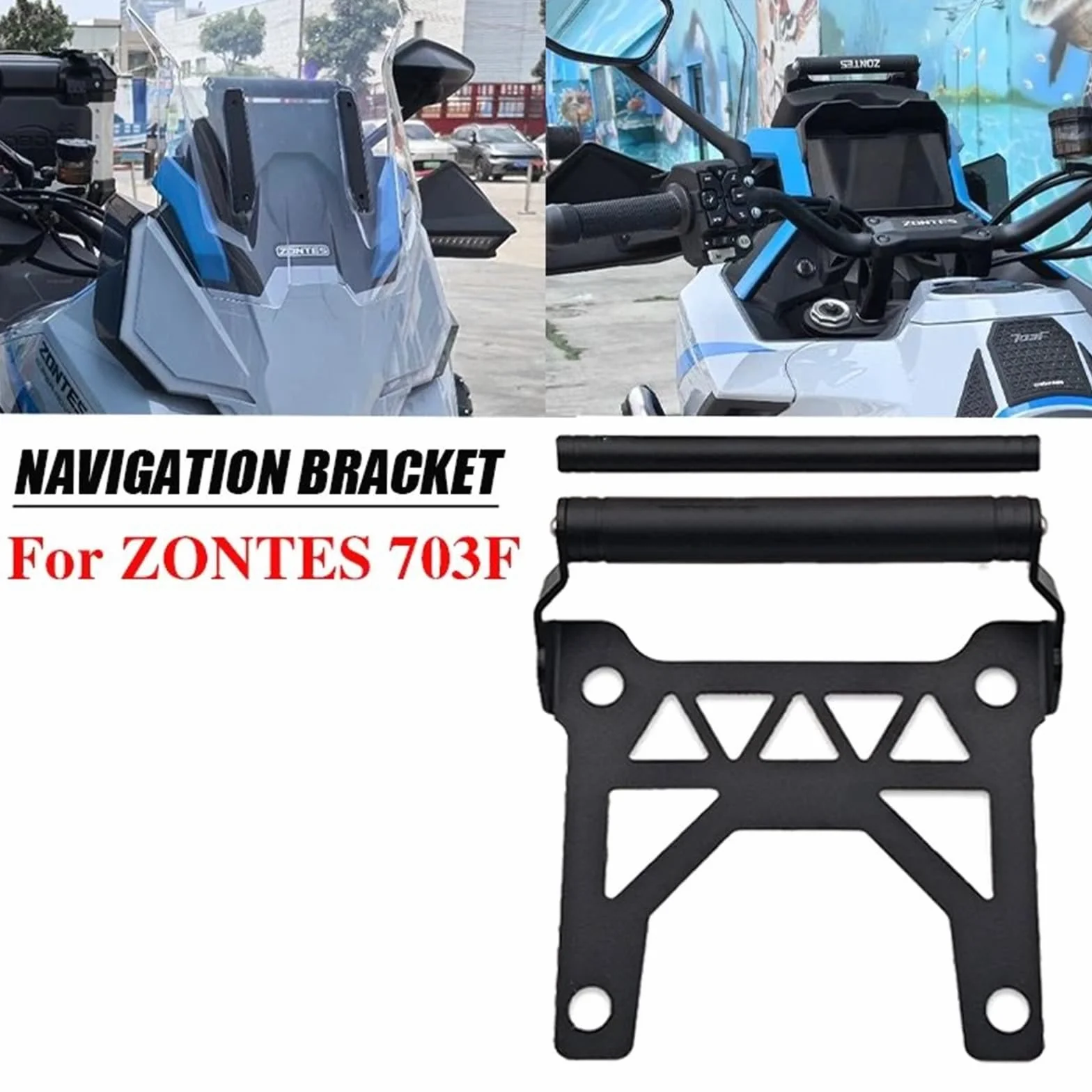 Uchwyt do nawigacji GPS Pasuje do ZONTES 703F 703 F ZT703F 2024 2025 Uchwyt na nawigację GPS 12MM 22MM Płyta wsporcza uchwytu nawigacyjnego Motocyklowy uchwyt do nawigacji(22MM 703F)