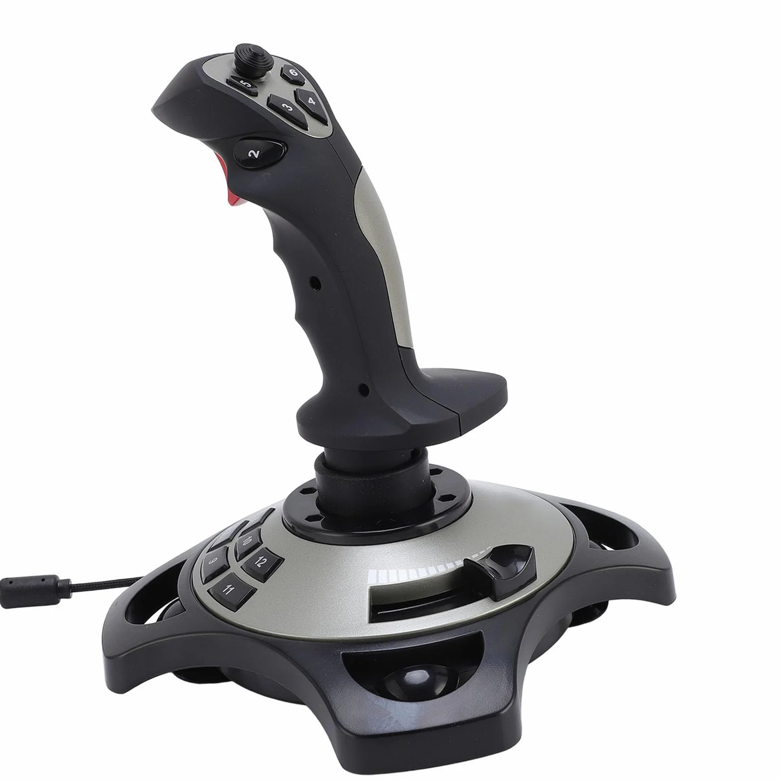 Symulator Lotu Kontroler Typu Joystick Przewodowy Drążek Sterowy USB z Wibracjami, przepustnicą i Programowalnymi Przyciskami do Gier Komputerowych z Systemem 7/8/10/11