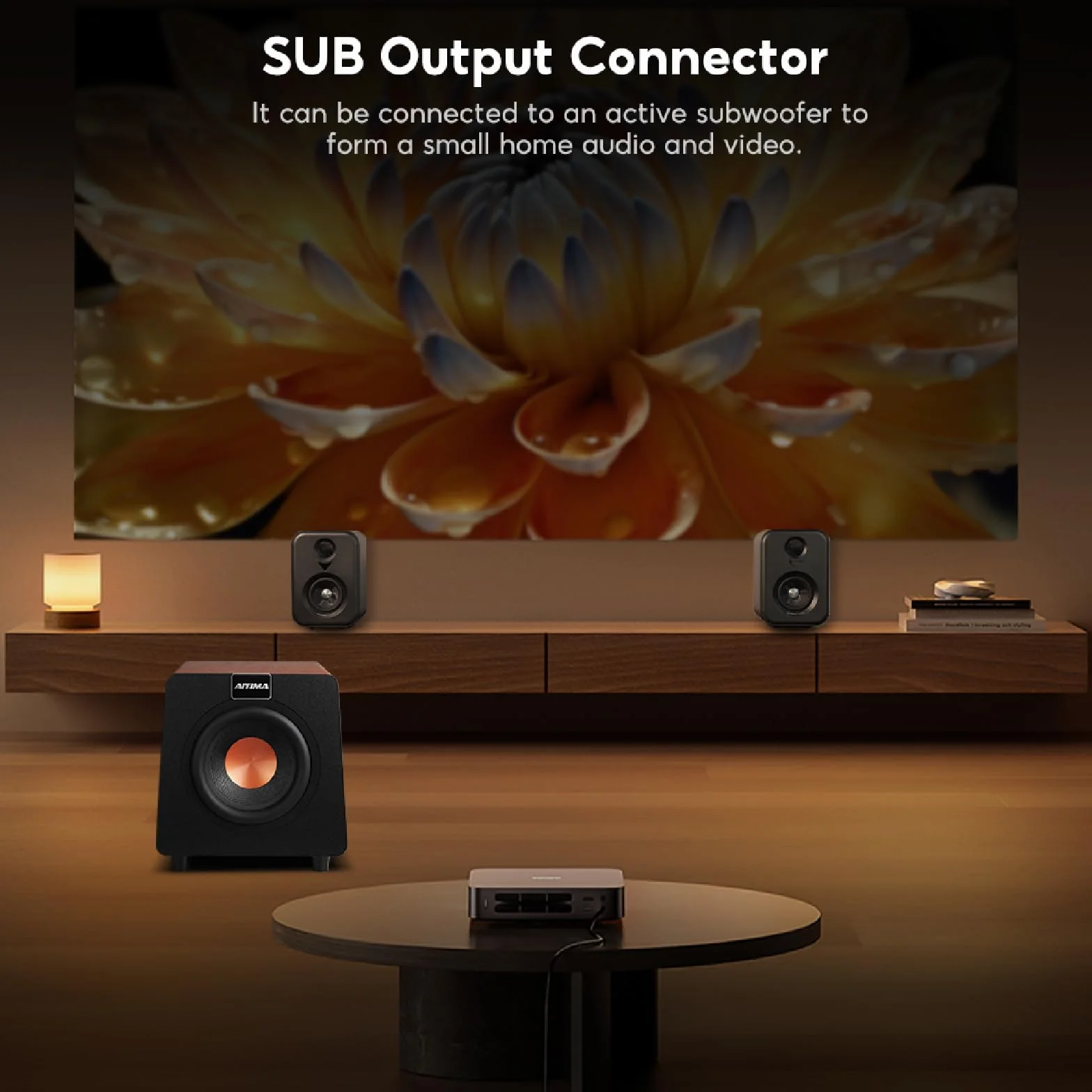 AIYIMA S400 Active głośnik biblioteczny 80 W HiFi Bluetooth z 2.0-kanałowymi sterownikami 10,2 cm, wyjście optyczne/RCA do kina domowego i studiów