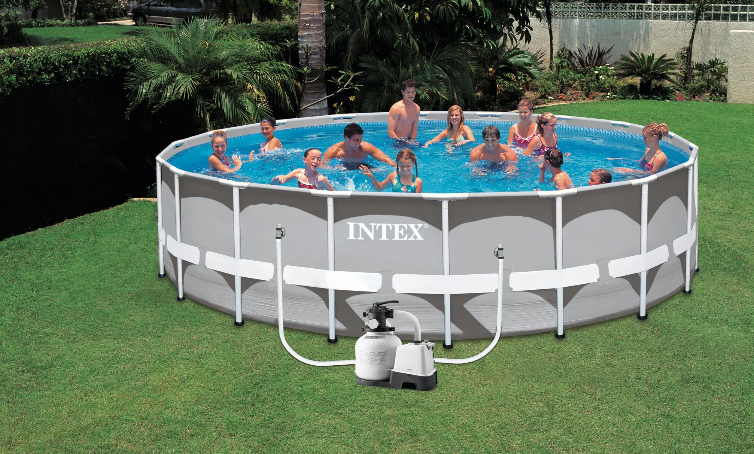 Intex Pompa Filtrująca 7900 l/h Biały Szary
