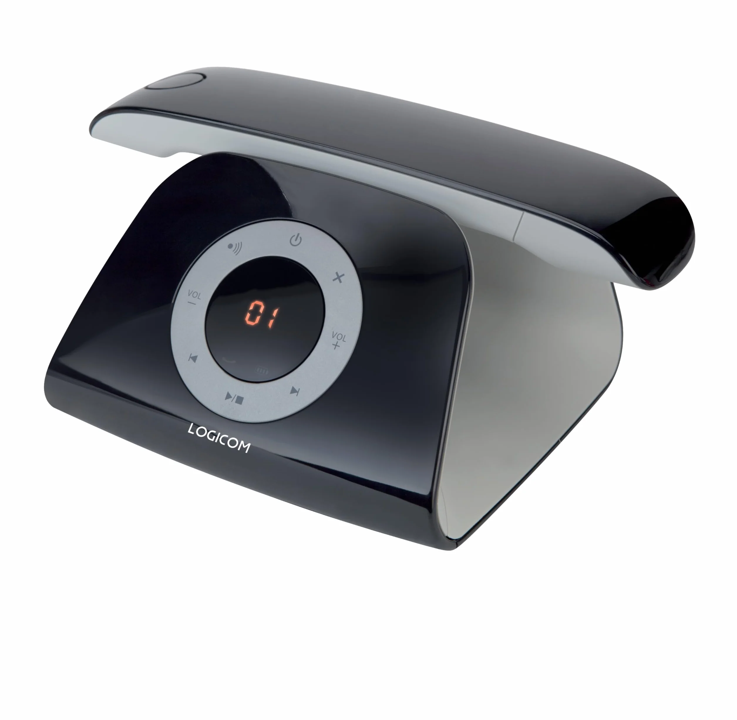 Logicom - Retro 2 DECT - Bezprzewodowy telefon z automatyczną sekretarką - Czarny