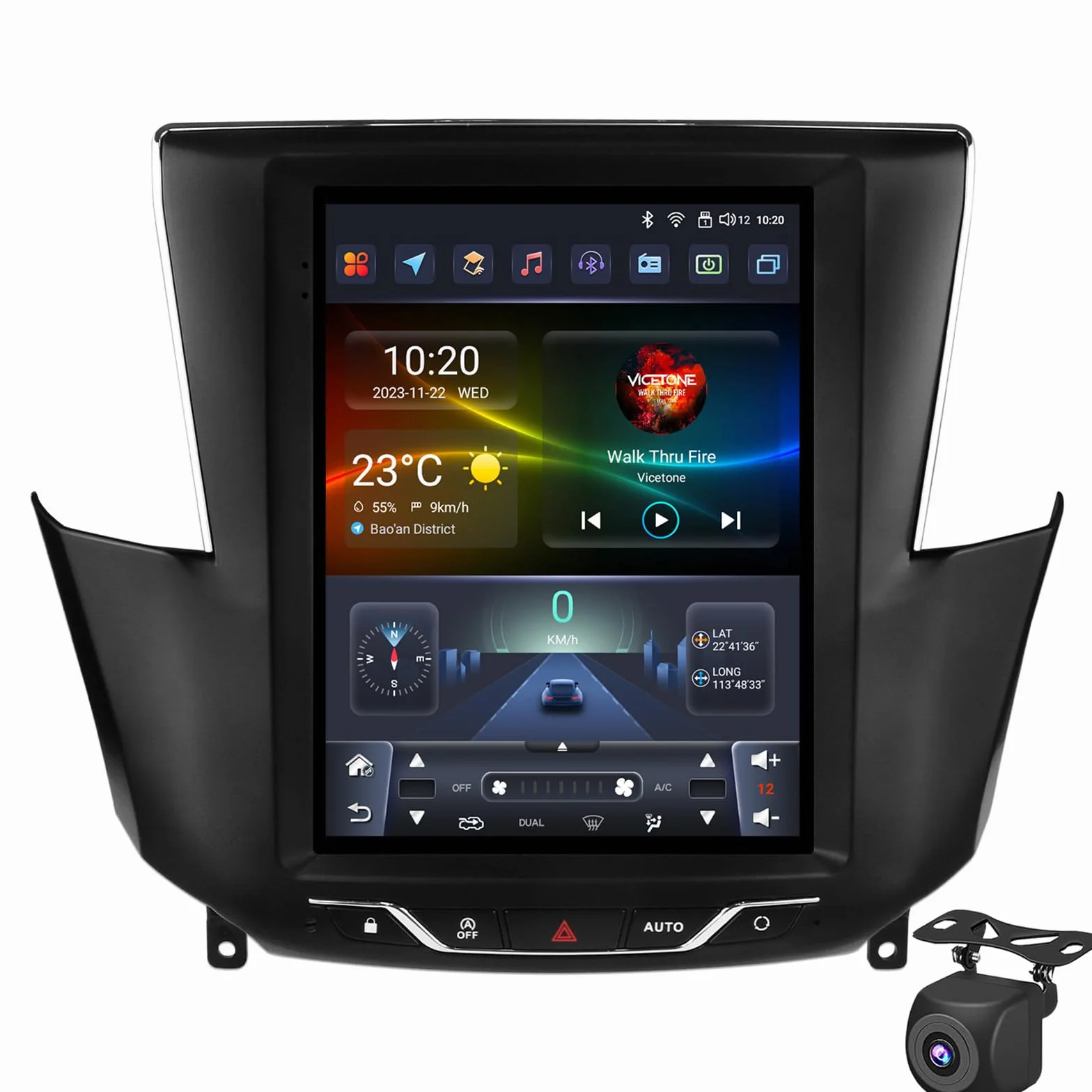 Radio Samochodowe 2 DIN Z Androidem Do Peugeot 408 2014-2019 | Radio samochodowe Bluetooth z 9.7-calowym ekranem bezprzewodowym CarPlay i Android Auto GPS Wi-Fi FM/RDS kamerą cofania i mic