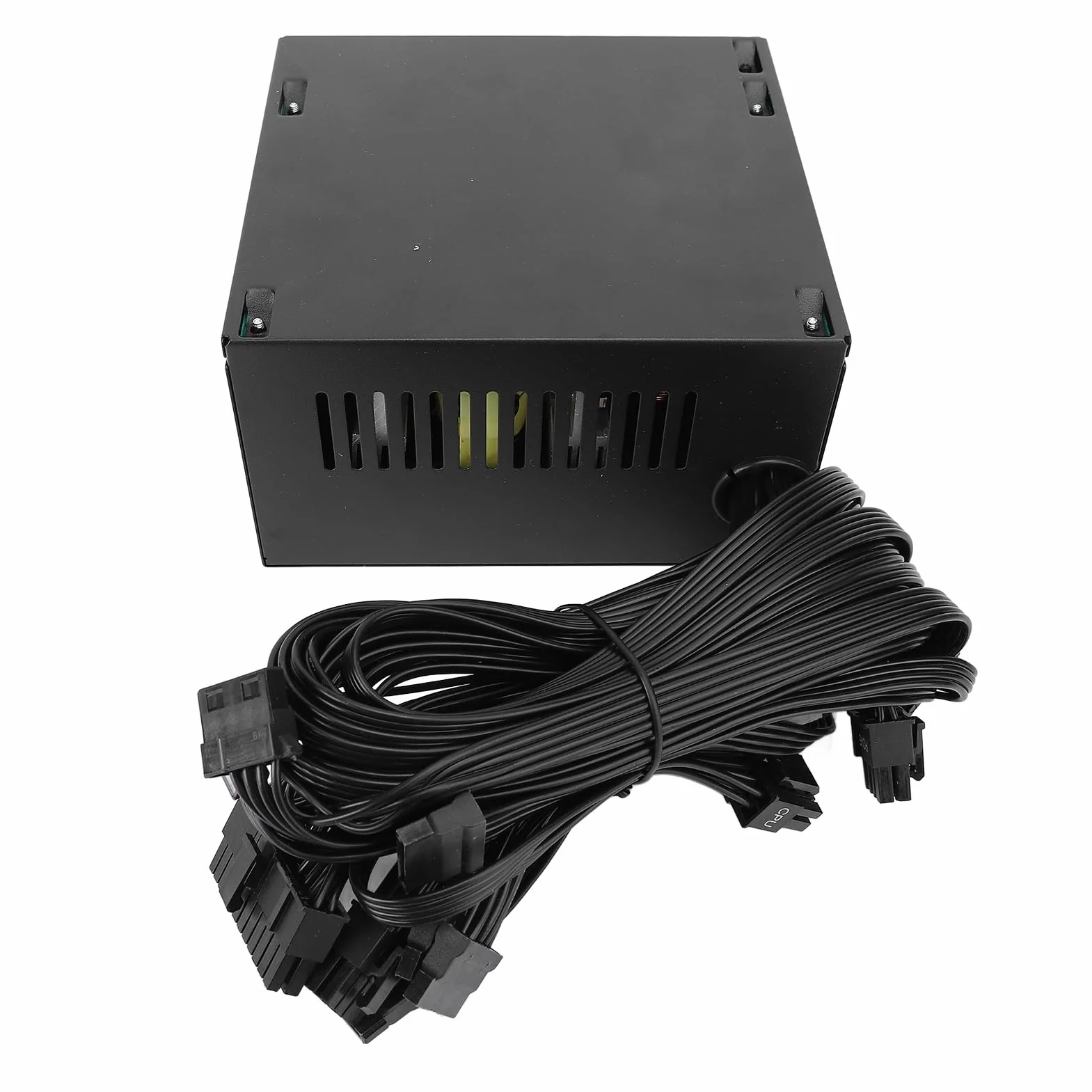 Fabater Wydajny Dwurdzeniowy Zasilacz Komputerowy o Mocy 600 W do Zasilacza do Gier z Systemem z Czarnym Wentylatorem Obudowy ATX Komputerów Stacjonarnych, Wentylator 12 Cm, materiał ze Stopu