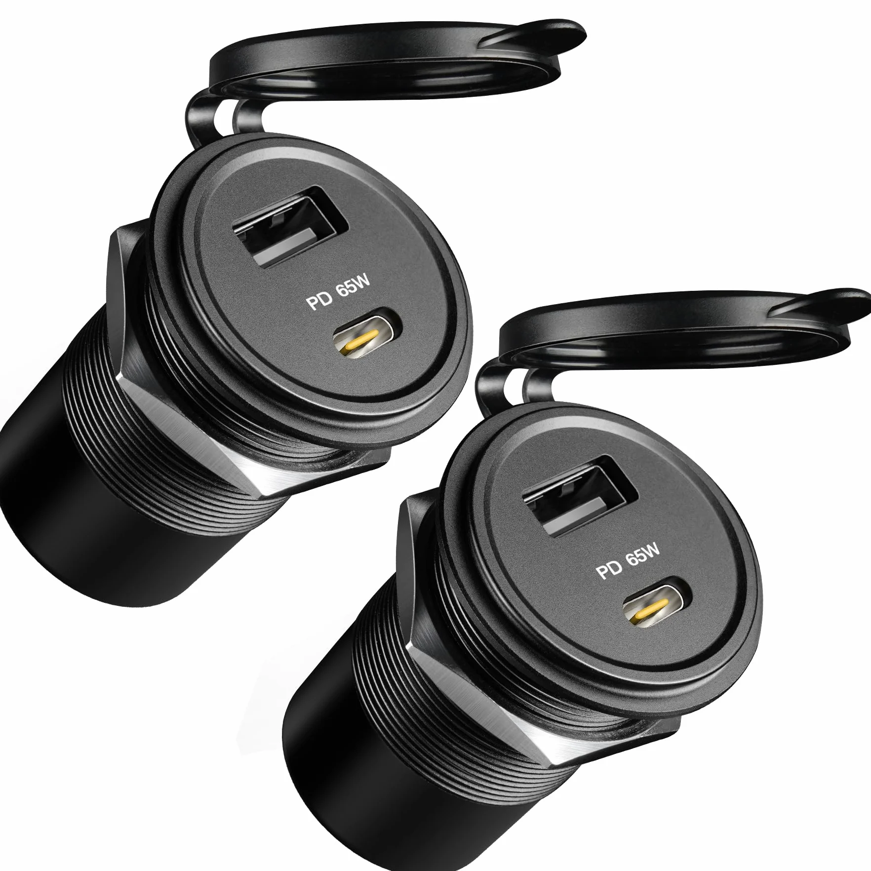 acegoo Gniazdo USB 12 V 65 W PD3.0 i 18 W QC3.0, gniazdo USB kampera, całkowicie aluminiowa, wodoodporna ładowarka do laptopa, szybkie ładowanie do kampera, łodzi, autobusu, samochodu, ciężarówki, ATV