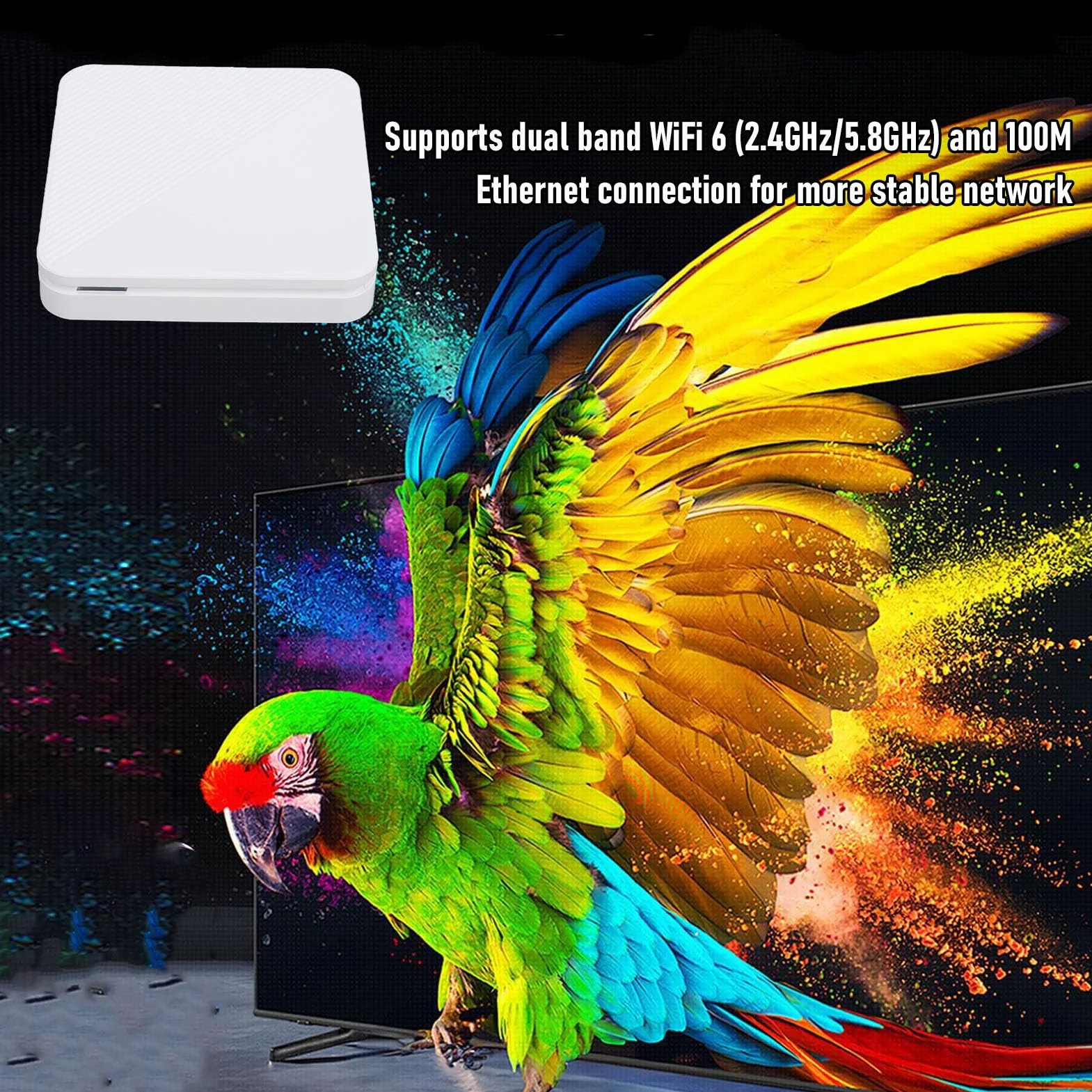 Sxhlseller TV Box 16 GB, Urządzenie do Transmisji Strumieniowej 4K Ultra HD z Czterordzeniowym Procesorem, Wi-Fi 6 Bluetooth 5.0, Obsługa Systemu 14.0, do Domowej Rozrywki i Multimediów