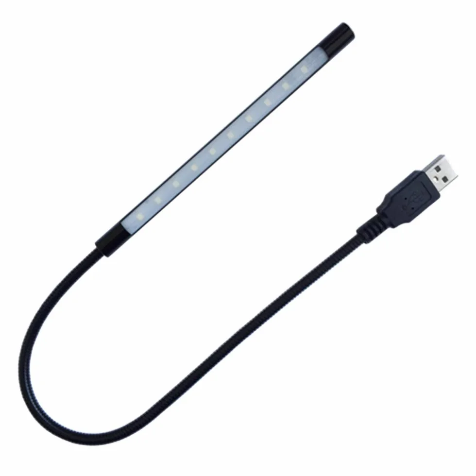 Eleidgs Lampa LED USB 10 LED ściemniana dotykowa przenośna elastyczna szyjka czarna