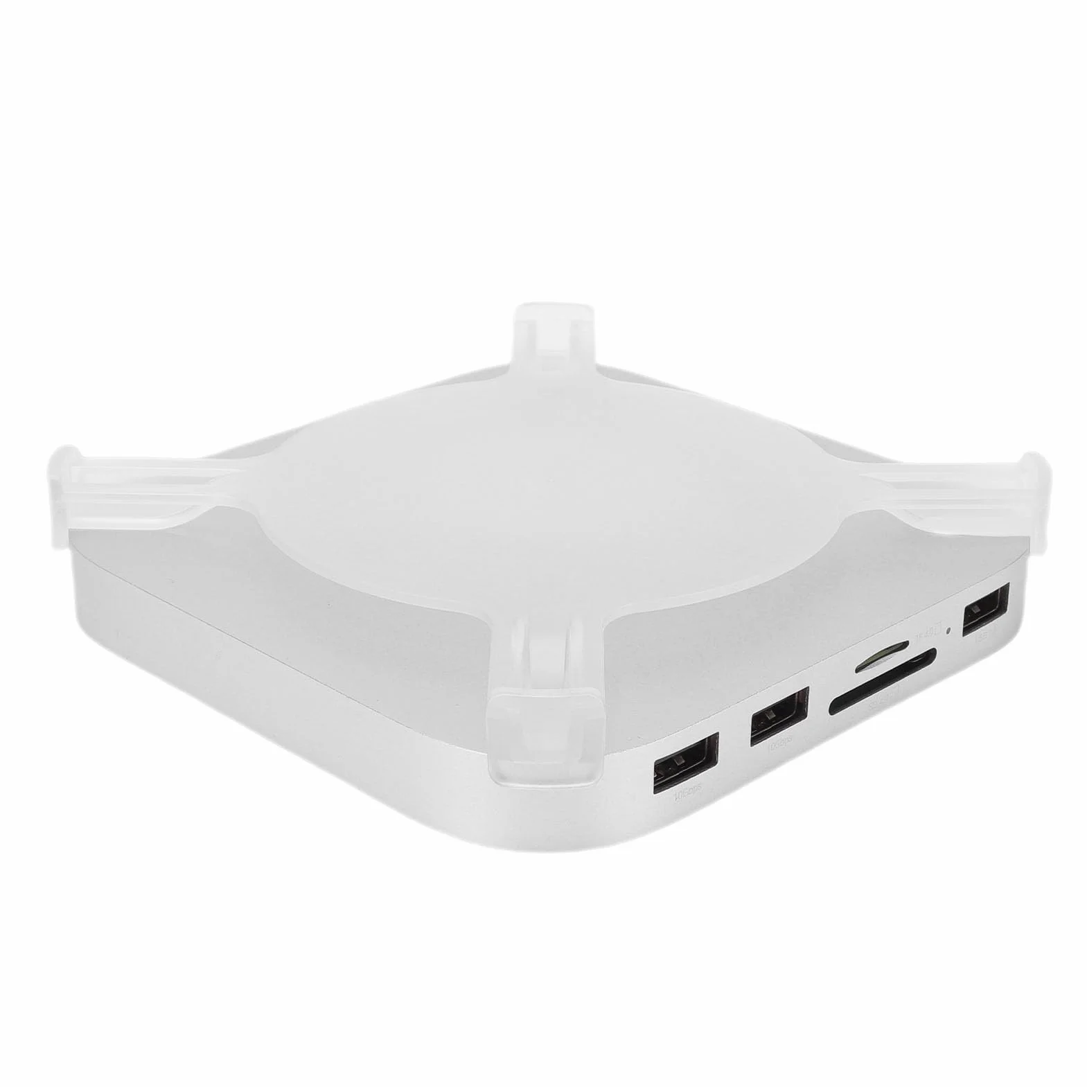 Asixxsix Stacja Dokująca Mini M4, Aluminiowy Koncentrator 7 w 1 z obsługą Obudowy Dysku SSD M.2 NVMe 2230 2242 2260 2280 Do 16 TB, Mini Stacja Dokująca z Hostem USB C 10 Gb/s i Gniazdem Karty Pamięci