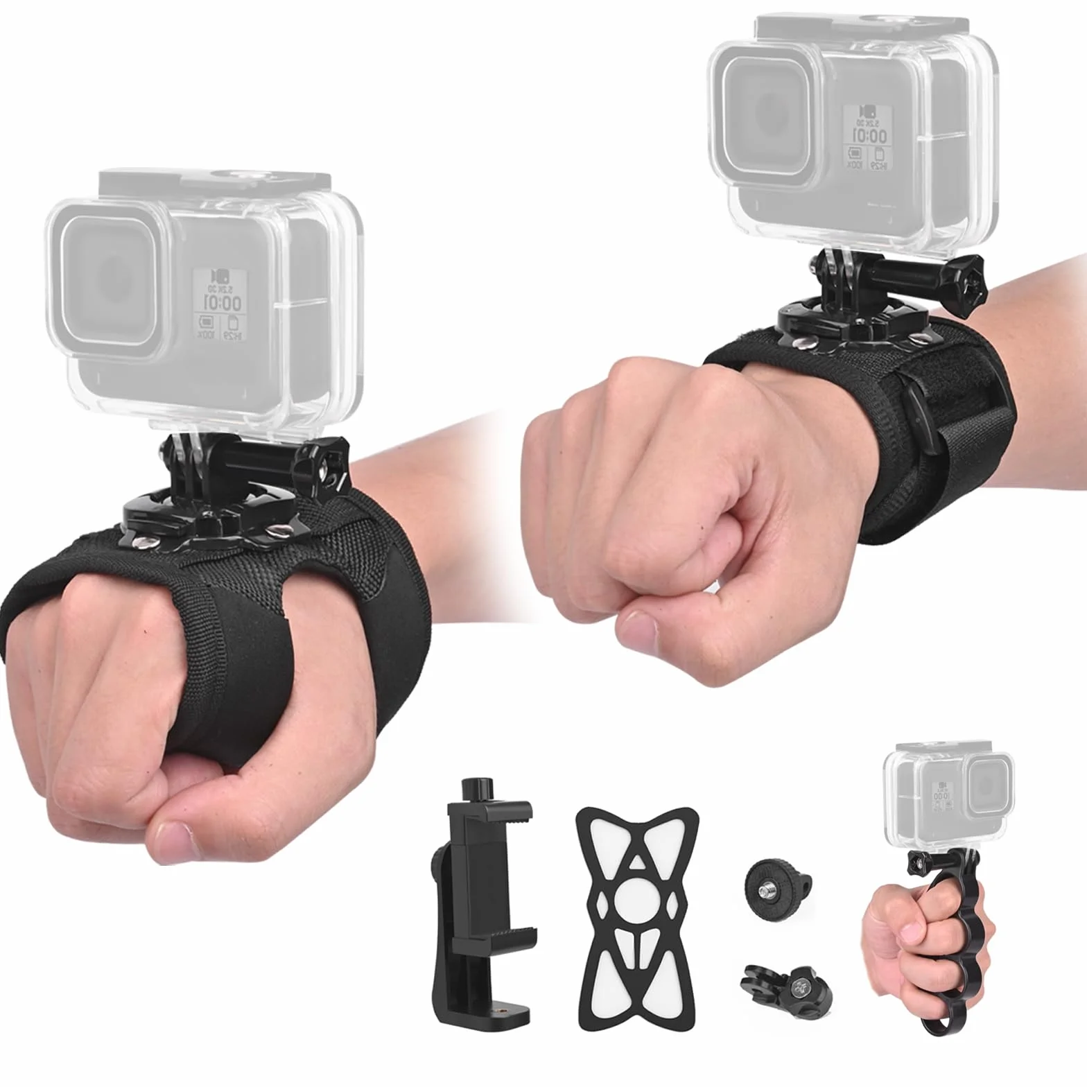 Uchwyt na nadgarstek, pasek na rękę, uchwyt na palec z uchwytem na telefon do gopro Hero, EK7000, Insta360, Osmo Action 5 pro, Touch Dragon, Yi 4K Surfola Apeman Jadfezy, SLR DLSR