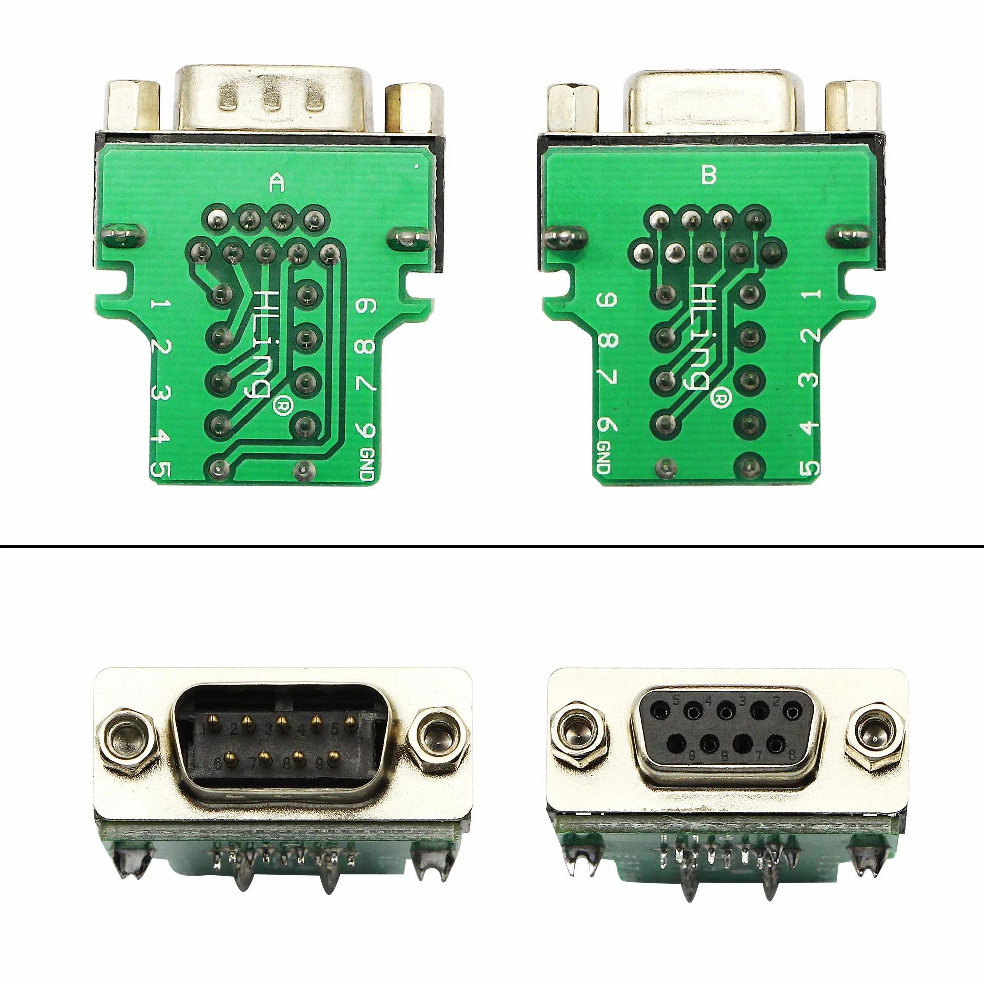 CERRXIAN Adapter DB9 RS-232 Interfejs szeregowy DB9 męskie i żeńskie złącze DB9 (1 para) (czarna wtyczka nakrętki)