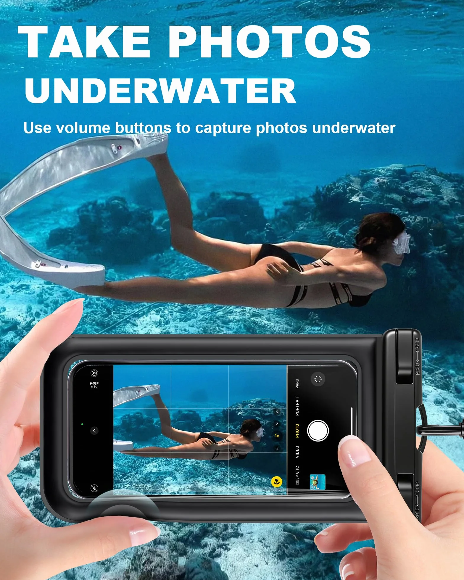 Wodoszczelna pływająca torba na smartfon, zestaw 2 szt. IPX8 wodoodporna torba na plażę do pływania w basenie, wodoodporna obudowa do iPhone 17 16 15 14 Pro Max Samsung S26 S25 S24, do 7 cali