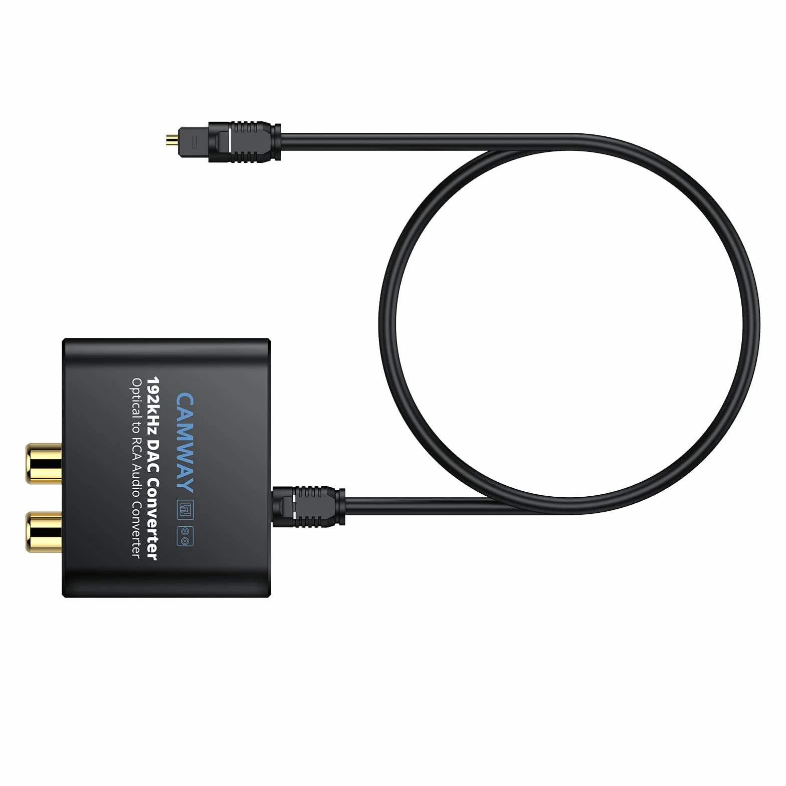 Przetwornik DAC, CAMWAY 192 kHz DAC cyfrowy na analogowy, konwerter audio, SPDIF optyczny Toslink do analogowego RCA Audio 3,5 mm adapter z kablem optycznym 1 m, konwerter DAC do TV, DVD, Blu-ray Xbox