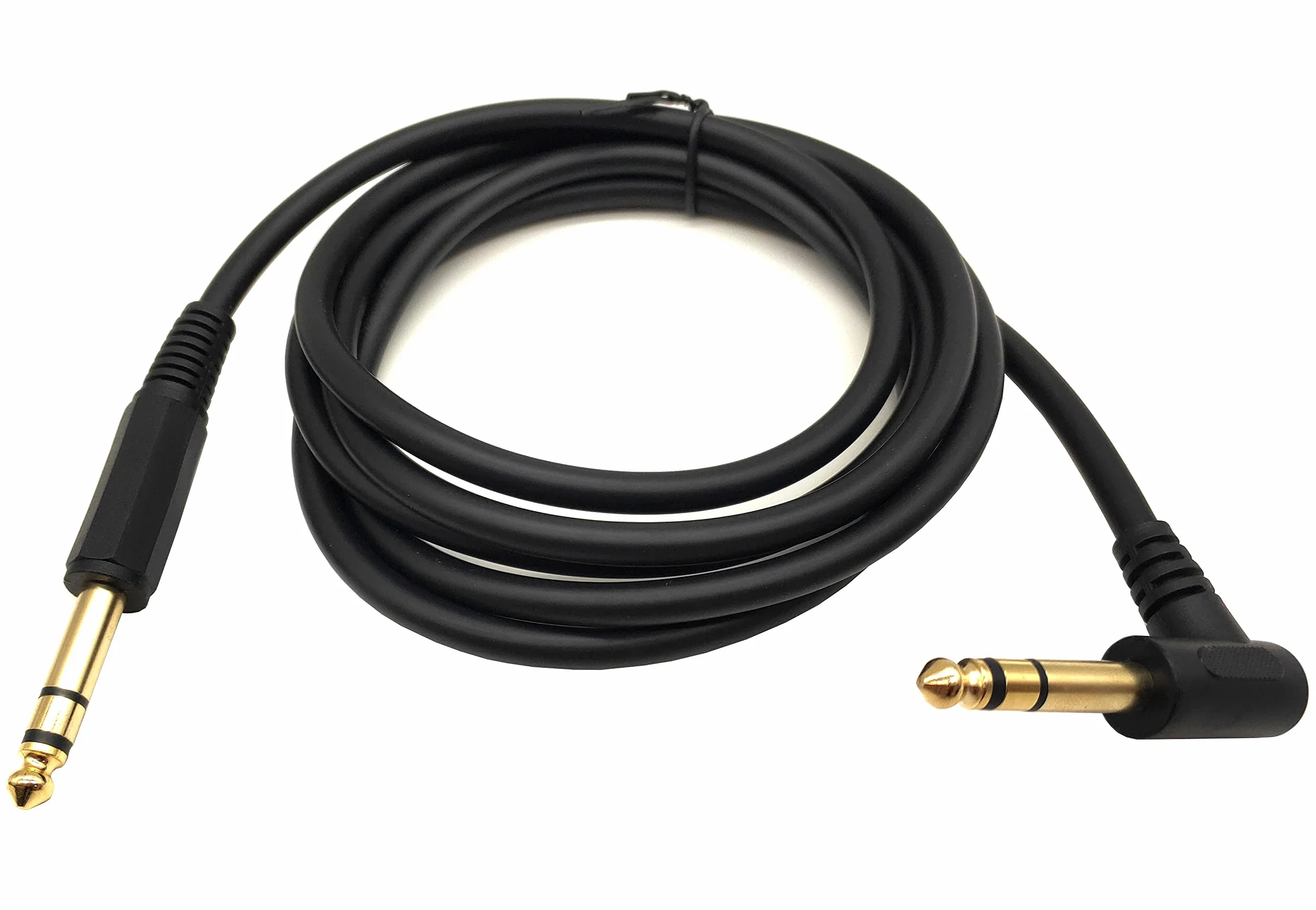 Kabel instrumentu gitarowego 1/10.2 cm, kąt 90 stopni, 6,35 mm, TRS Jack męski na 1/10.2 cm TRS męski kabel audio do gitary elektrycznej, gitary basowej, elektrycznej i innych (1,8 m)