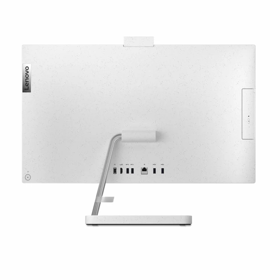 Lenovo IdeaCentre AIO 3 Komputer stacjonarny, 27" FullHD (AMD Ryzen 5 7530U, 16 GB RAM, 512 GB SSD, AMD Radeon Graphics, Windows 11 Home) Klawiatura QWERTY Hiszpański, Biały, 27 cali