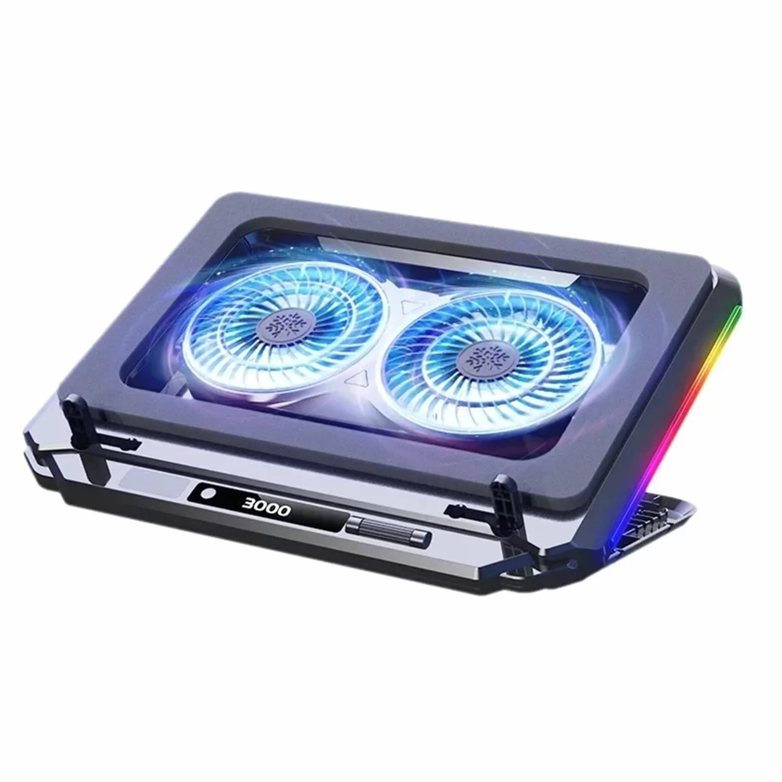 Podkładka chłodząca pod laptopa Podstawka do notebooka z możliwością regulacji kąta, z kolorowym światłem RGB, uchwytem rozpraszającym ciepło 15-21'' Podkładka chłodząca do laptopa