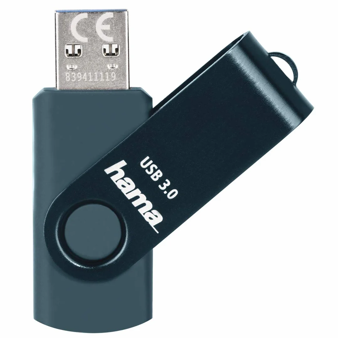 Hama Pamięć USB A 3.0 pendrive 256 GB 90 MB/s (dysk flash, metalowy, duża pojemność, szybki, memory stick) niebieski
