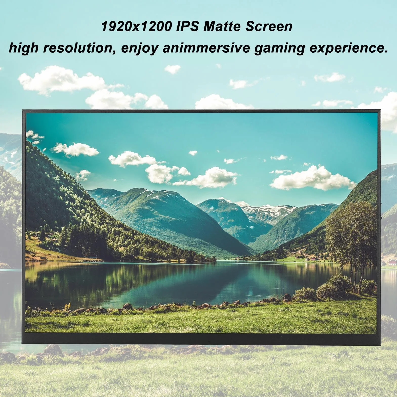 Przenośny Monitor 18 Cali, 1920x1200 HDR USB C HDMI Gaming Ultra Cienki Wyświetlacz IPS, Eye Care Zewnętrzny Drugi Ekran do Konsoli do Gier Telefonicznych na PC