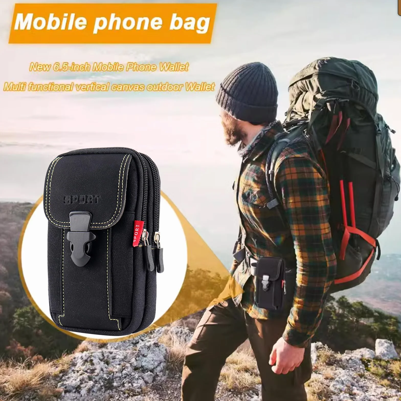 JSTHHTT 2 szt Uniwersalna kabura na telefon komórkowy na pasek, pokrowiec bezpieczeństwa, zestaw akcesoriów do noszenia, etui na pas, pokrowiec na telefon komórkowy, kabura na telefon, uchwyt na
