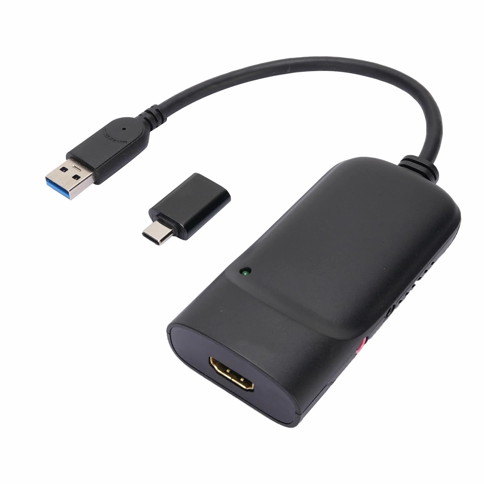Ejoyous Adapter USB 3.0 do Interfejsu Multimedialnego Wysokiej Rozdzielczości 2K, Konwerter Audio-wideo ABS z Wejściem Mikrofonowym, Obsługa Rozszerzonych Trybów Lustrzanych do Edycji spotkań