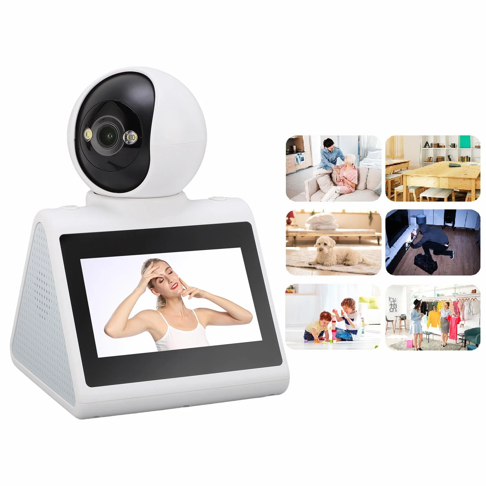 Annadue ZABAWKA KAMIONA BEZPIECZEŃSTWA Walka, HD Dwukierunkowa Kamera Wideo 2MP Wi -Fi Indoor Security Camera z Jednym Kliknięciem Smart Alarm Call Call (128GB)