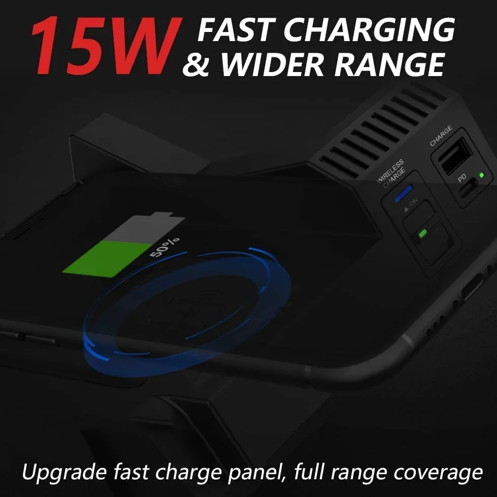 Bezprzewodowa ładowarka samochodowa do Mercedes-Benz klasy C GLC AMG 2015-2021, panel akcesoriów, szybkie ładowanie telefonu 15 W, z USB i 18 W PD do iPhone'a 12/11/X