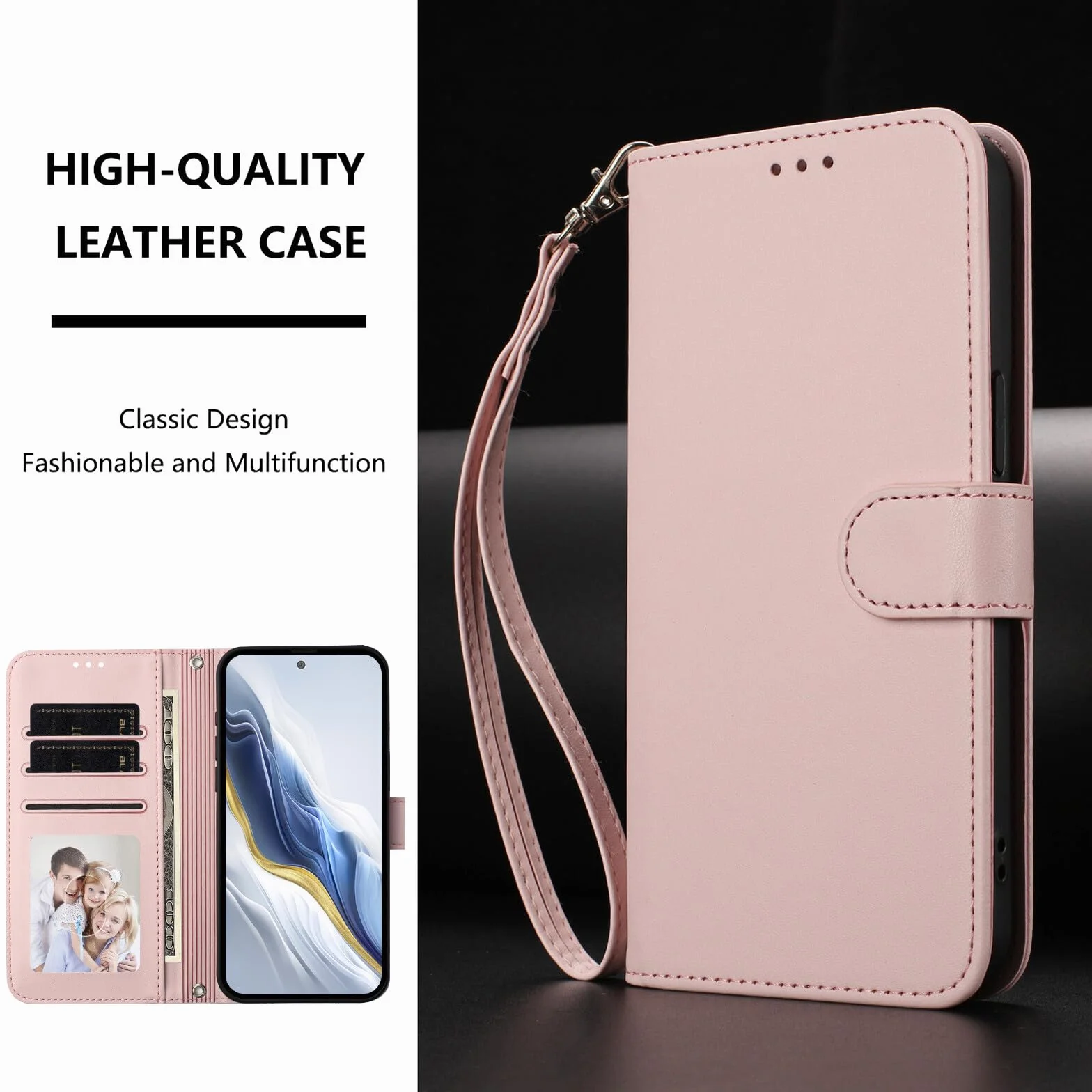 Generic etui kompatybilne z Samsung Galaxy S23 (kolor: czarny) skórzany portfel z klapką magnetyczne etui na tył karty