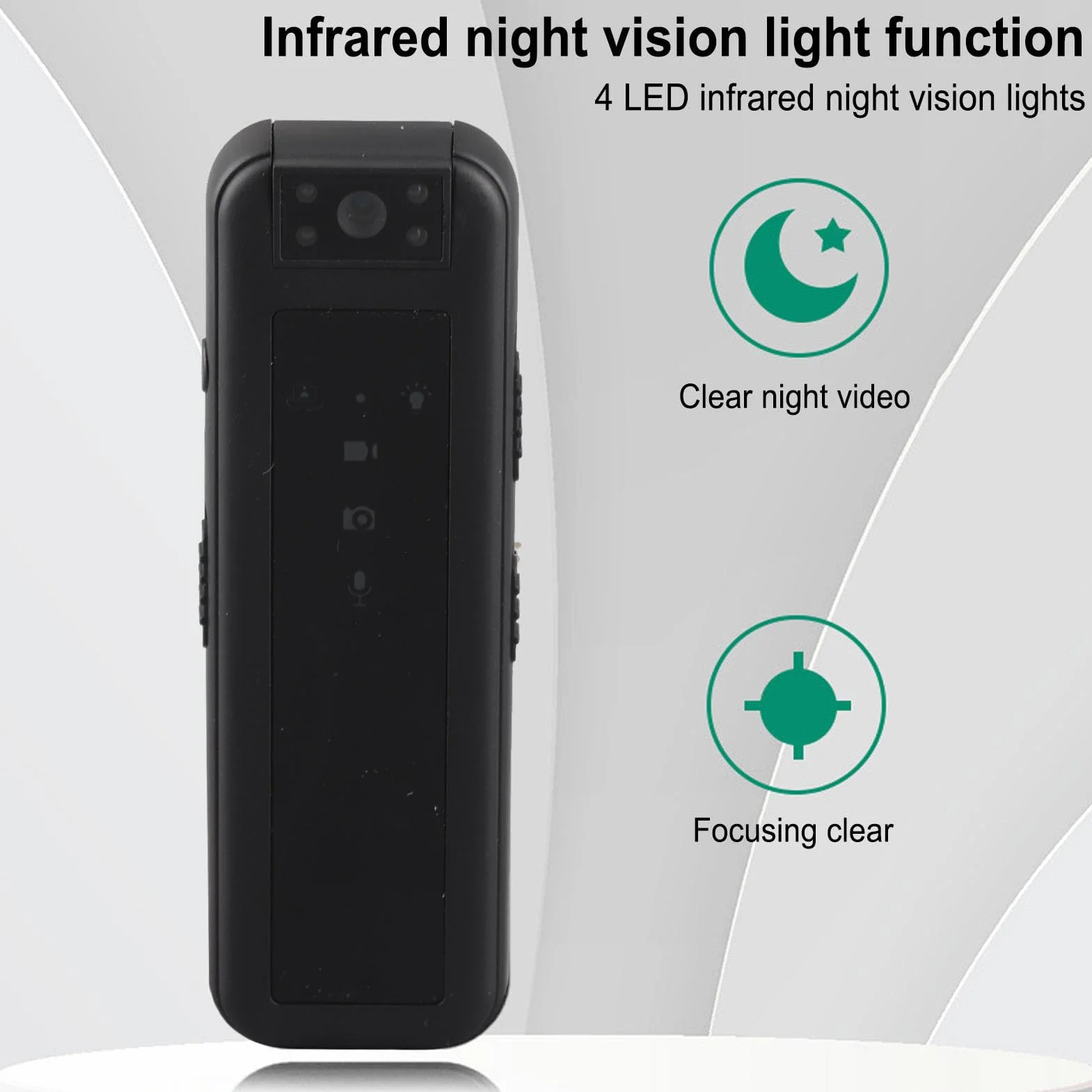 Mini Kamera na Ciało, Wielofunkcyjna Kamera Noktowizyjna 1080P Poręczna Przenośna Kamera, Kamera z Tylnym Klipsem, do Biura Biznesowego Sporty na świeżym Powietrzu
