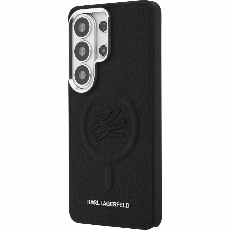 CG MOBILE Karl Lagerfeld wytłoczone inicjały pierścieniowe kompatybilne z MagSafe etui do Samsung Galaxy S26 Ultra (czarne)