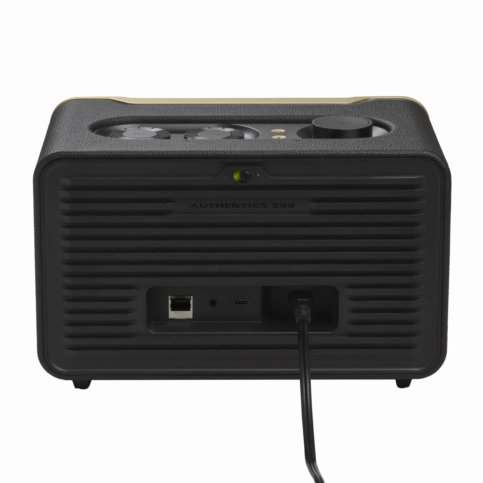 JBL Authentics 200, Inteligentny Głośnik Domowy z Wi-Fi, Bluetooth, Dźwiękiem Stereo i Mocnym Basem, Kompatybilny z Alexa i Google Home, w Stylu Retro