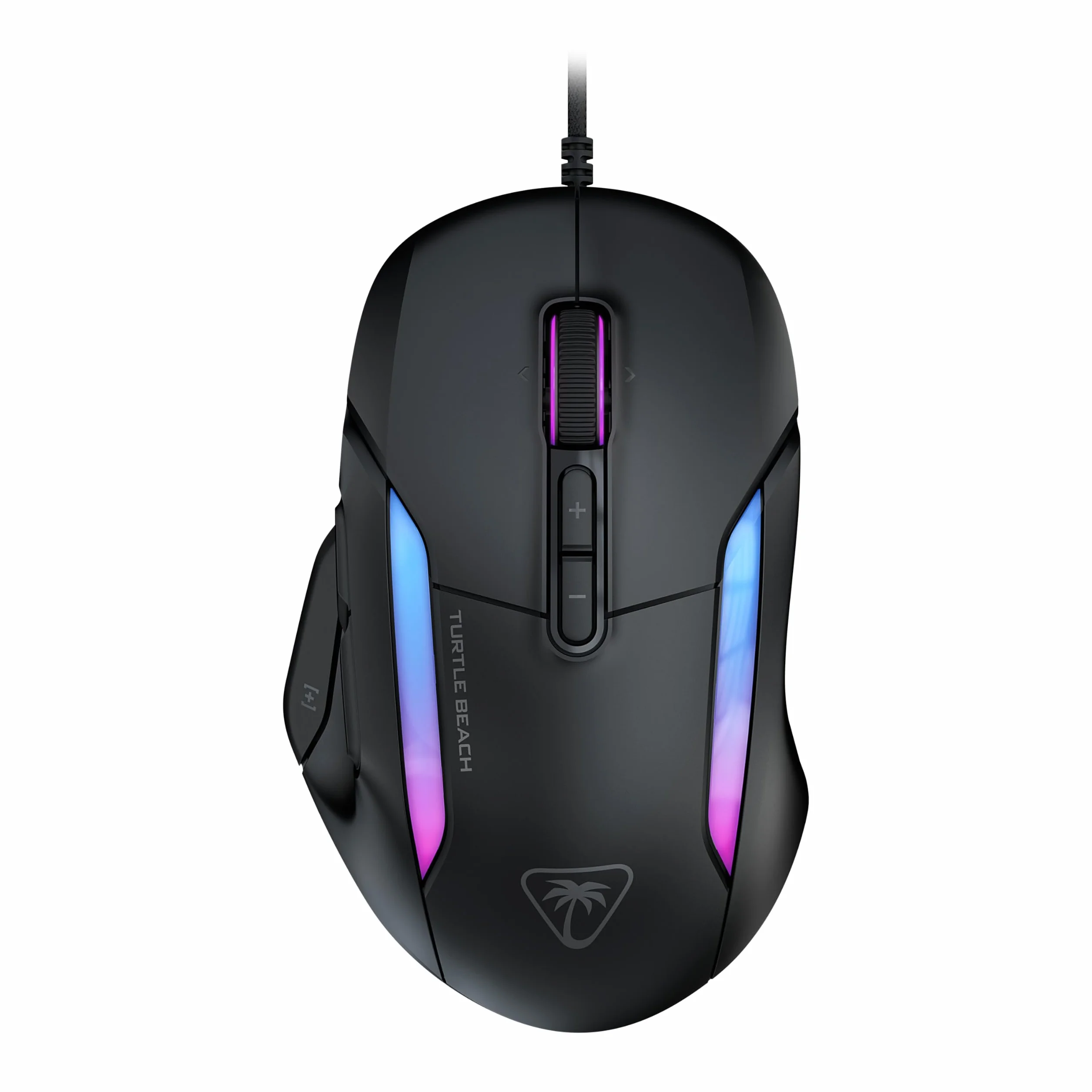 Turtle Beach Kone II Przewodowa ergonomiczna mysz do gier RGB, czujnik optyczny 26K DPI, prze??czniki optyczne 100 m, 23 konfigurowalne wej?cia, kó?ko przewijania 4D, czyste ?lizgacze PTFE, popielaty