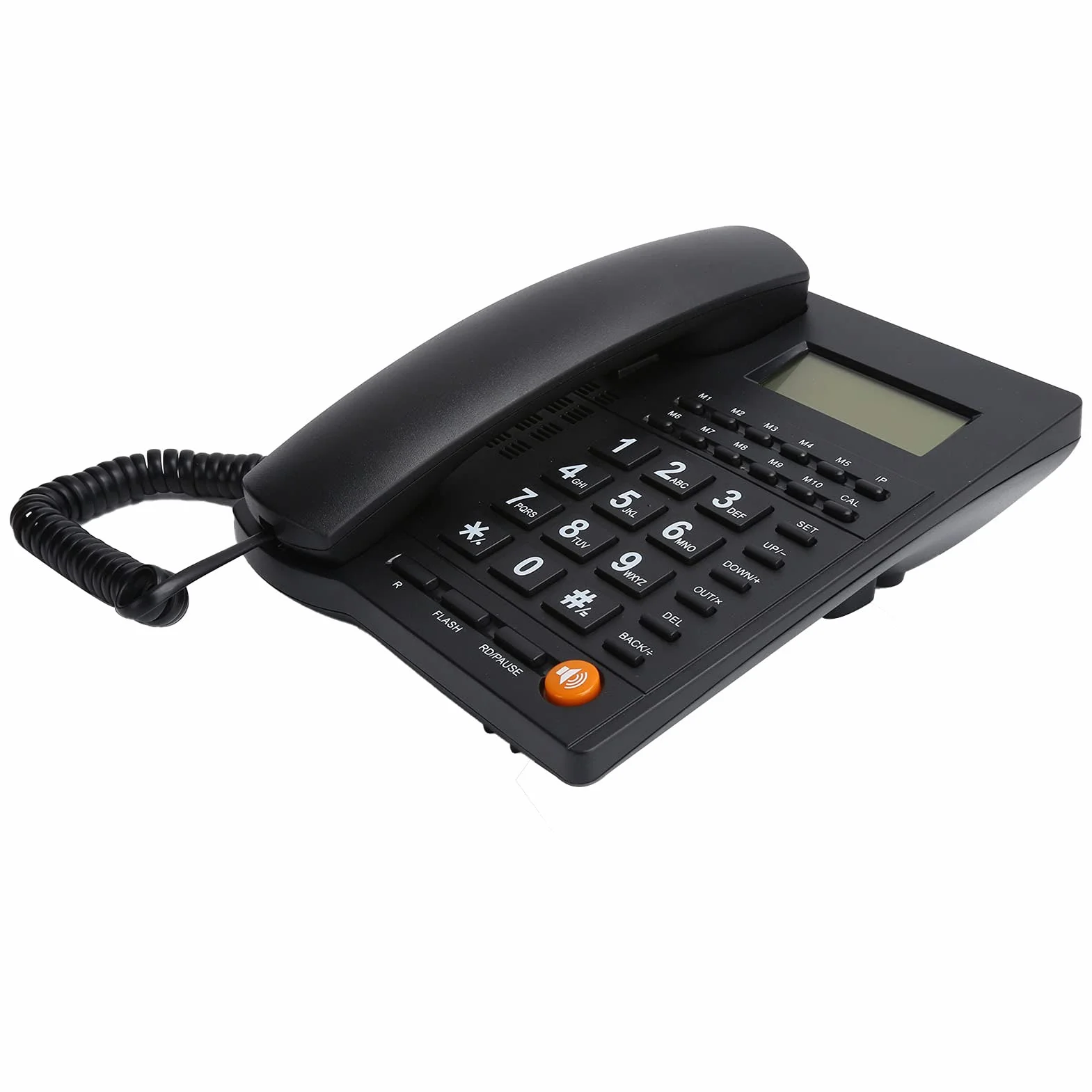Telefon stacjonarny przewodowy, stacjonarny telefon przewodowy z dużymi przyciskami Podświetlenie Wyświetlanie identyfikatora dzwoniącego Redukcja szumów Jakość połączeń HD dla osób starszych Biuro