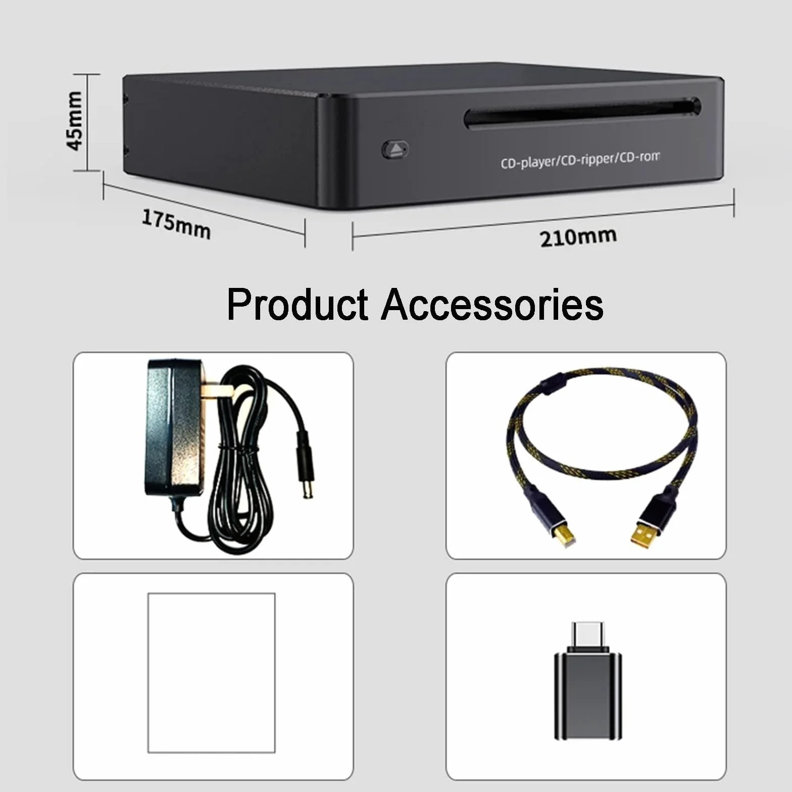 Mały Odtwarzacz CD Do Domowego Systemu Stereo, Automatyczny Zgrywacz Płyt I Digitalizator Audio Do Bezstratnych Plików WAV, Zewnętrzny Komponent Muzyczny Hi-Fi Kompatybilny Z Systemami Android