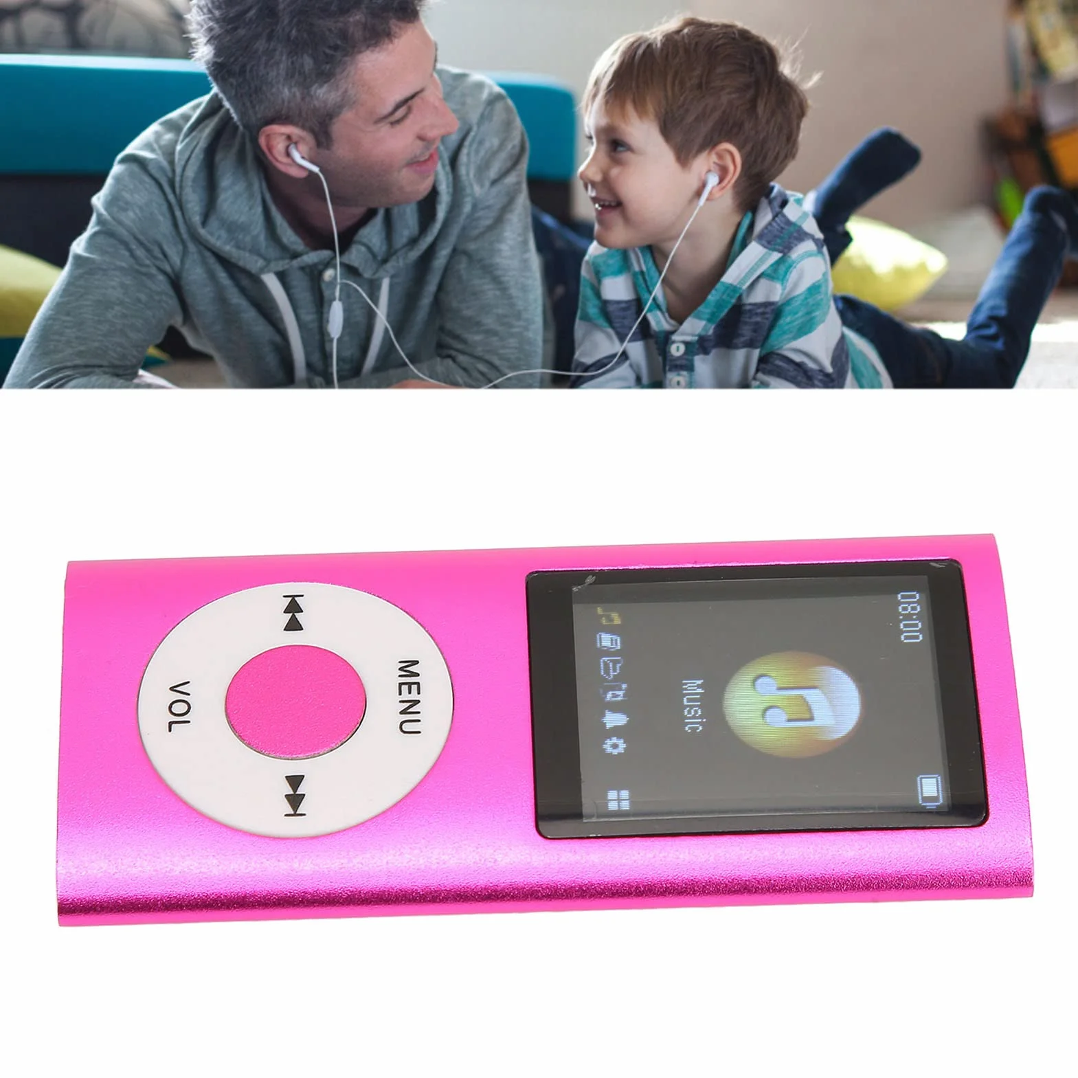 Odtwarzacz MP3 Bluetooth 64GB 1,8 Cala LCD Cyfrowy Odtwarzacz Muzyczny ze Słuchawkami Radiem FM Dyktafonem Ebookiem