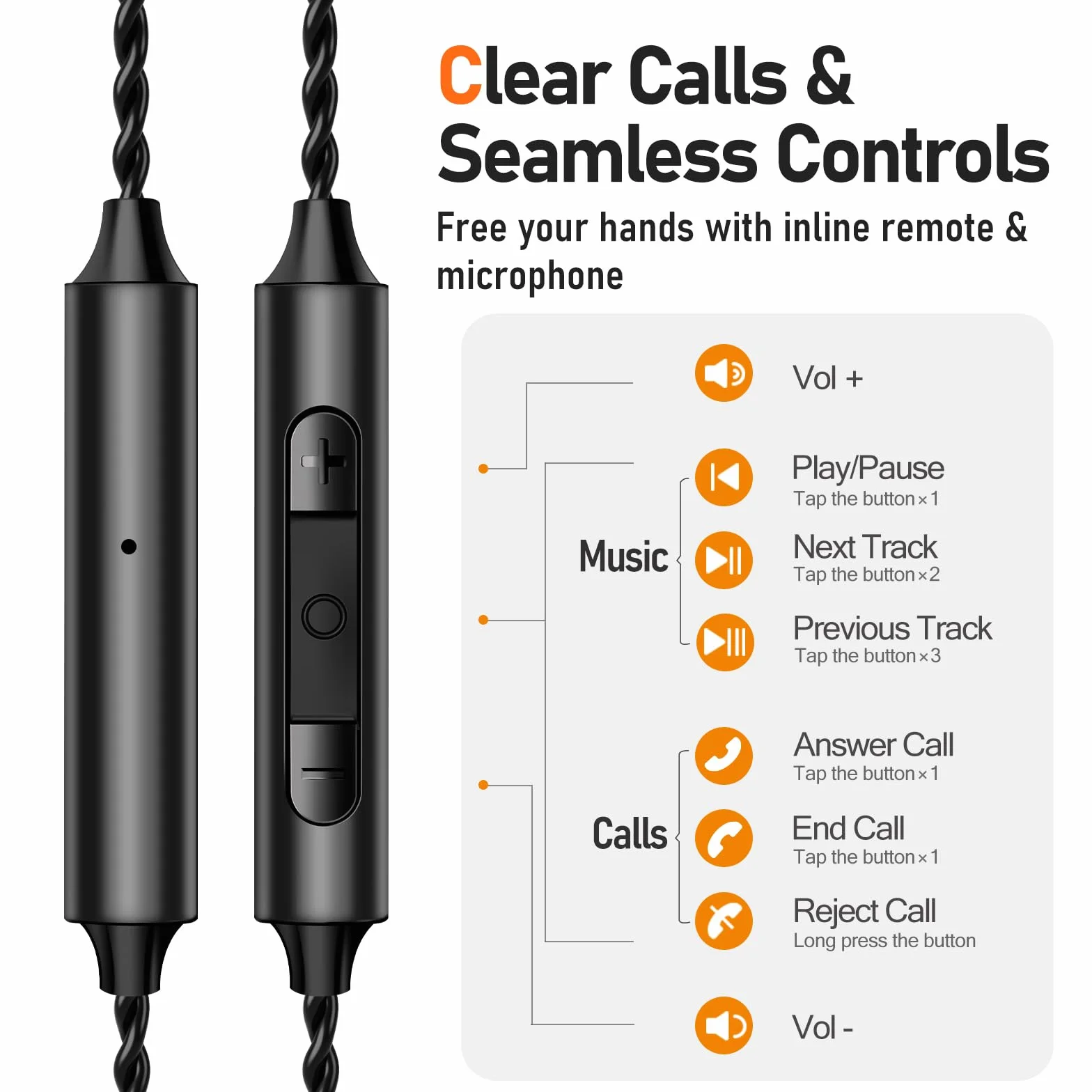 Vibes 202M przewodowe słuchawki douszne, słuchawki douszne HiFi, MMCX do 3,5 mm z mikrofonem, izolujące hałas i czysty dźwięk, głęboki bas, wygodne słuchawki gamingowe, posrebrzany sznurek, etui do