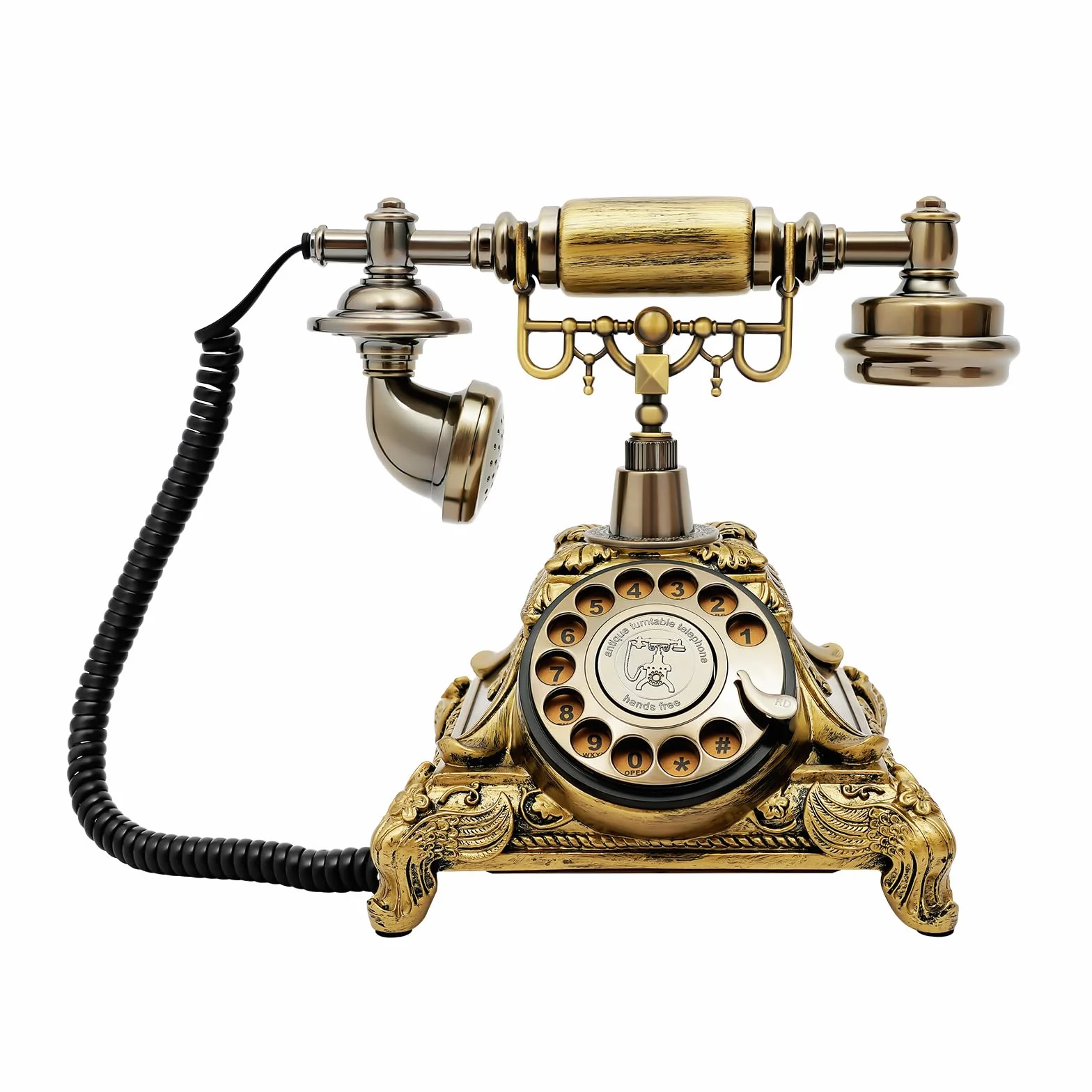 Vintage Antyczny Nostalgia Telefon stacjonarny z dyskiem wyboru do domu biura kawiarni bar staromodny telefon stacjonarny do dekoracji domu
