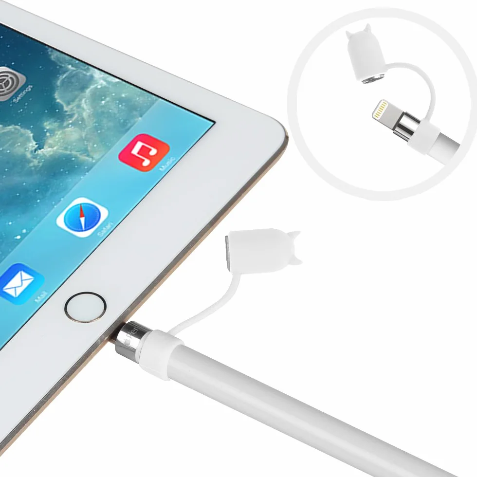 FINTIE Zestaw wkładu długopisu: 3-częściowy, kompatybilny z Apple Pencil, wysokiej jakości miękki silikonowy elastyczny pokrowiec na długopis, biały