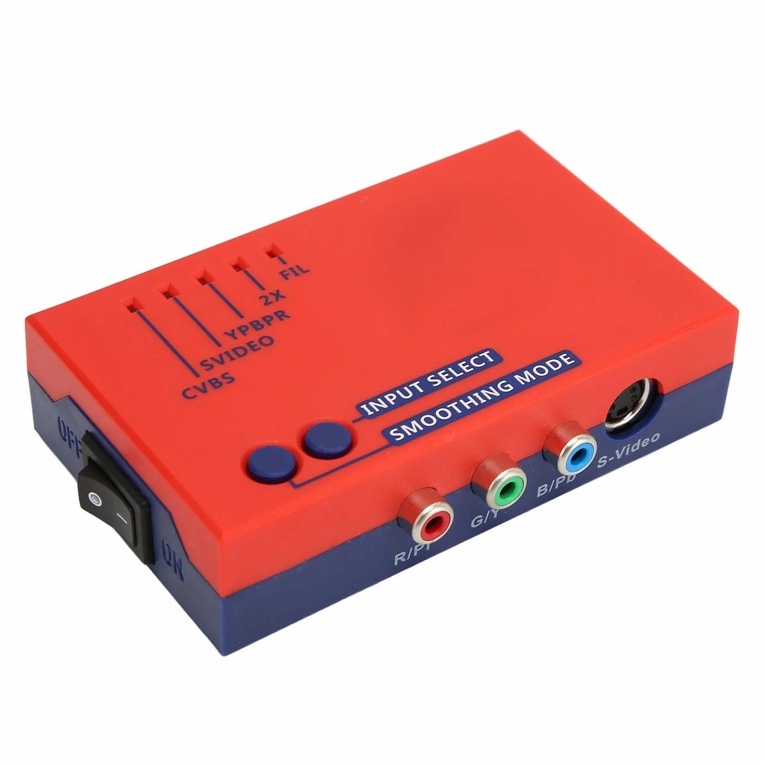 Fabater Konwerter RetroScaler2x AV na, Mnożnik Linii Konsoli Retro dla N64 Saturn, Wyjście 240p 480i do 480p 576p HD, Zerowe Opóźnienia dla Gier Retro (czerwony)