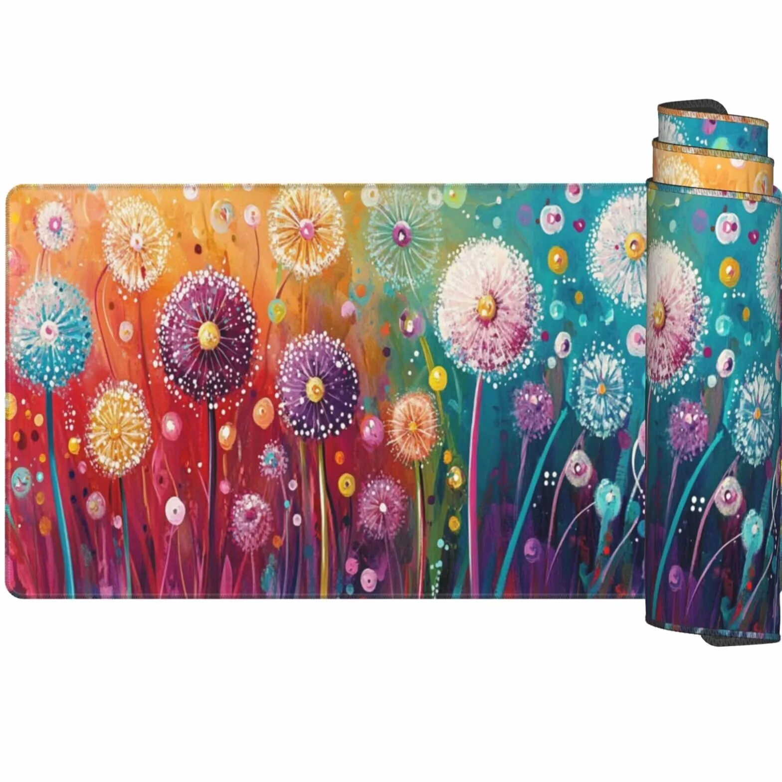 Duża abstrakcyjna podkładka pod mysz, XXL do gier dmuchawiec 1000 x 500 x 3 mm, wodoodporna podkładka pod biurko i antypoślizgowa gumowa podstawa, podkładka pod mysz do akcesoriów biurowych, gracz
