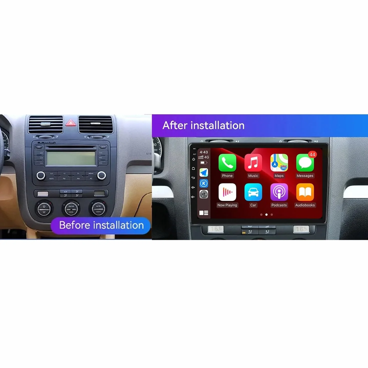 Przenośny Ekran Dotykowy Do Samochodu dla Volkswagen Jetta 5 2005-2010 Odbiorniki Car Audio, Wyświetlacz Hd, Przenośna Nawigacja Na Żywo, Odtwarzacz Muzyki, 4 Rdzeń 2G+32G