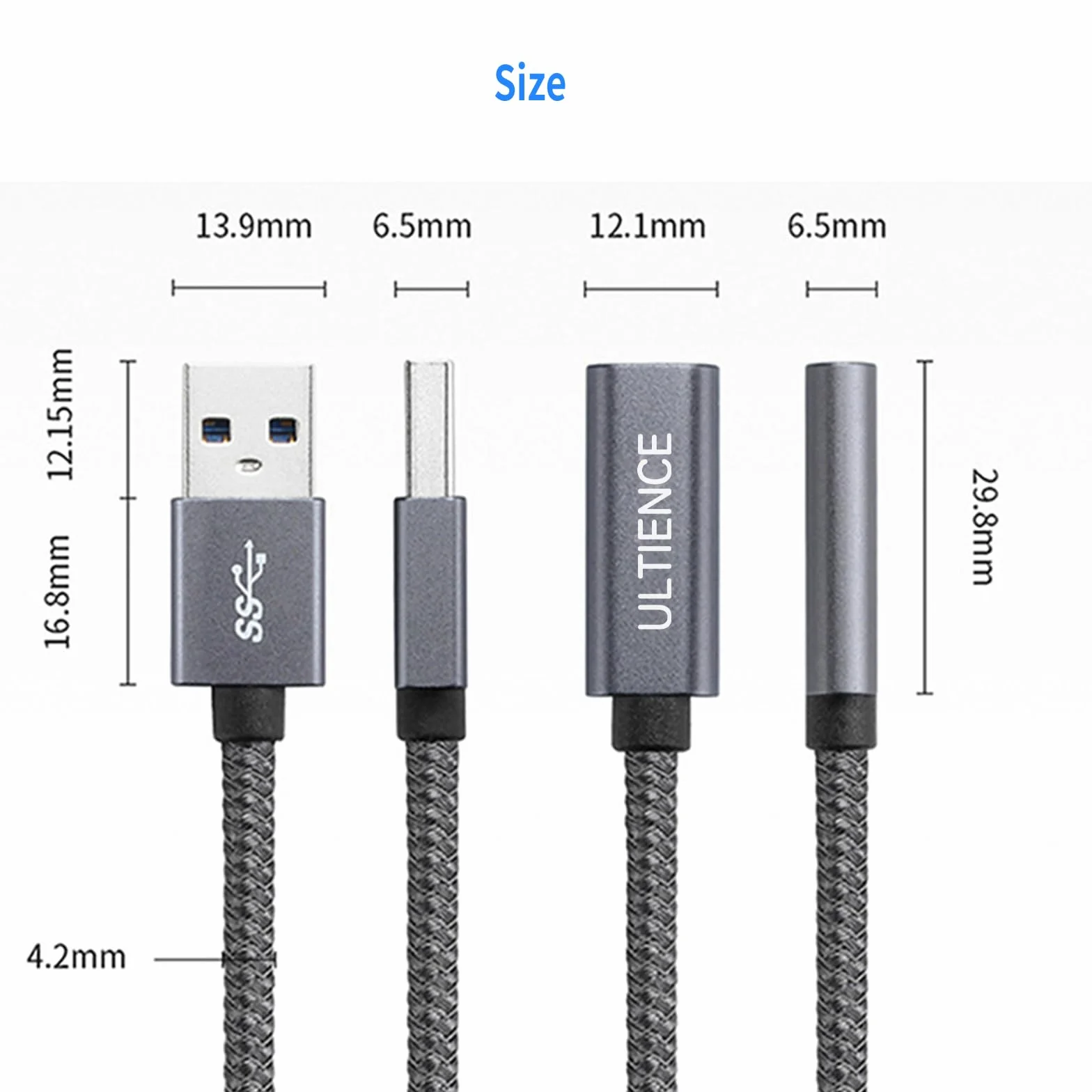 Ulepszony adapter USB A męski na USB C, 2-pak, konwerter USB 3.2, szybki transfer danych 10 Gb/s i szybkie ładowanie 60 W, kompatybilny z Apple/iPhone/iPad (12,5 cm szary)