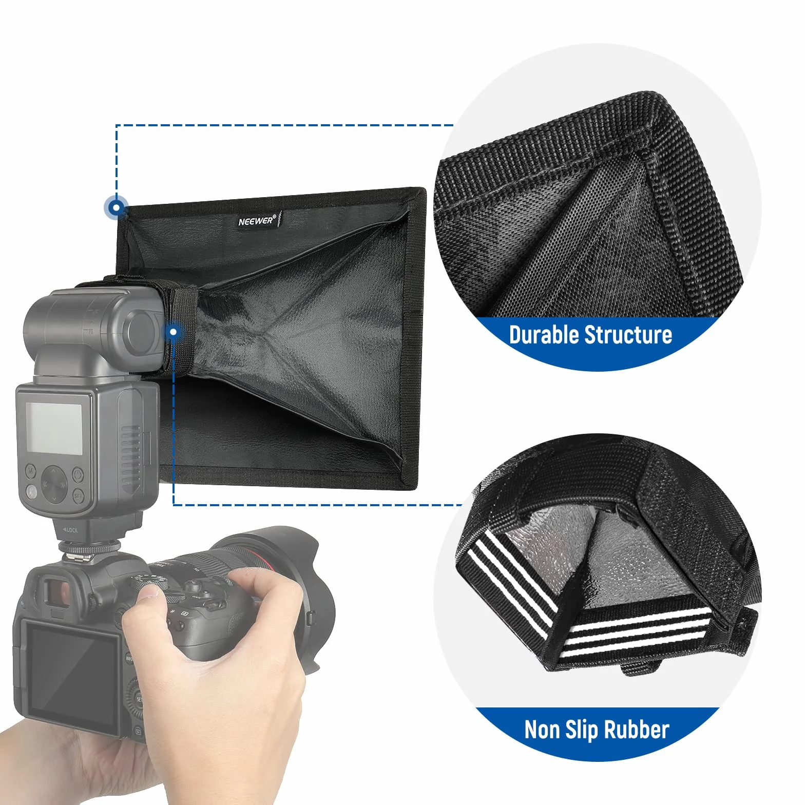 NEEWER Dyfuzor Flash Light Softbox 9" x 7", uniwersalny, składany z torbą do przechowywania, kompatybilny z Canon Nikon Sony Godox Yongnuo NEEWER speedlight