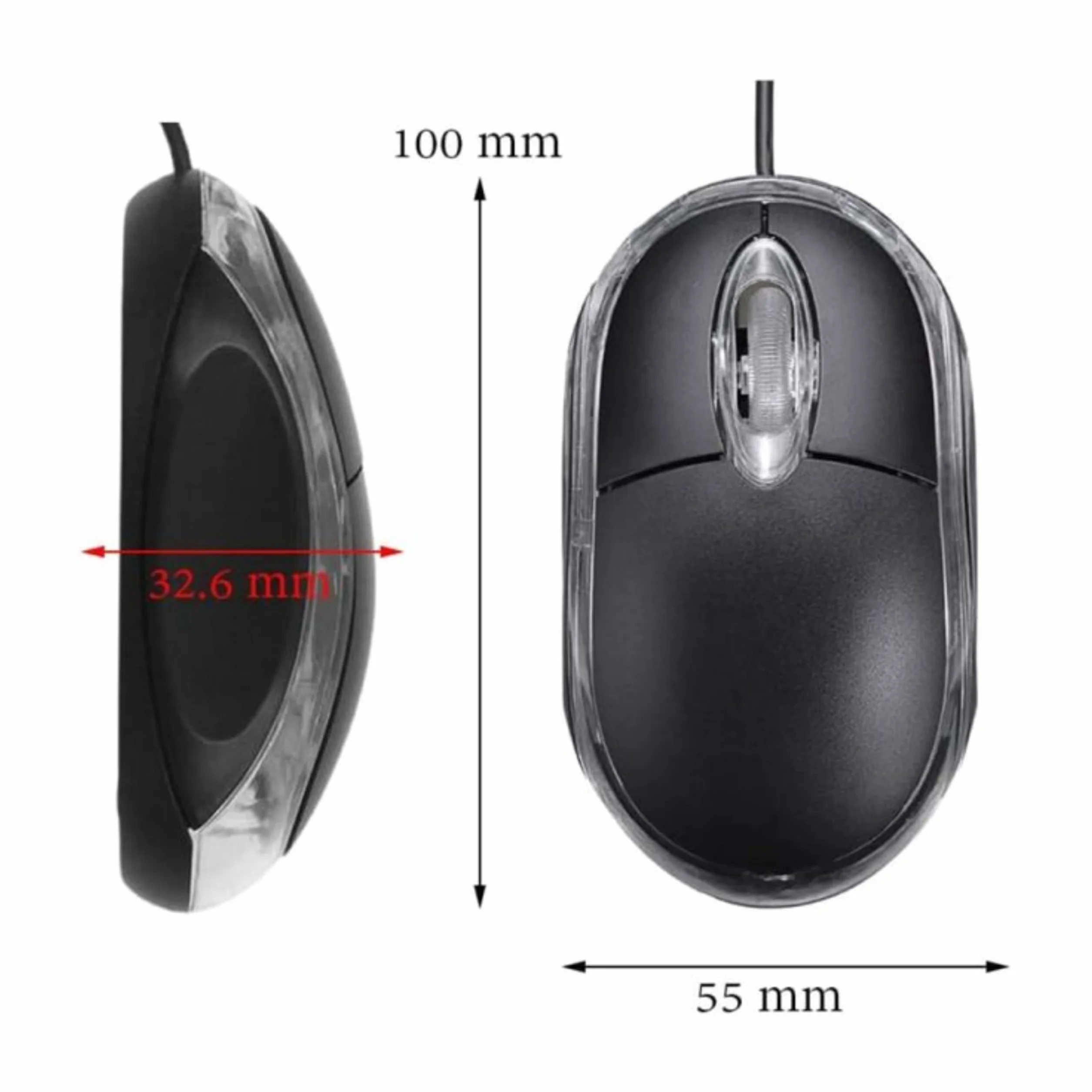 ANRANK UM2030AK czarna optyczna USB 3-przyciskowa mysz 3D kółko przewijane światło LED mysz myszy do komputera laptopa komputera