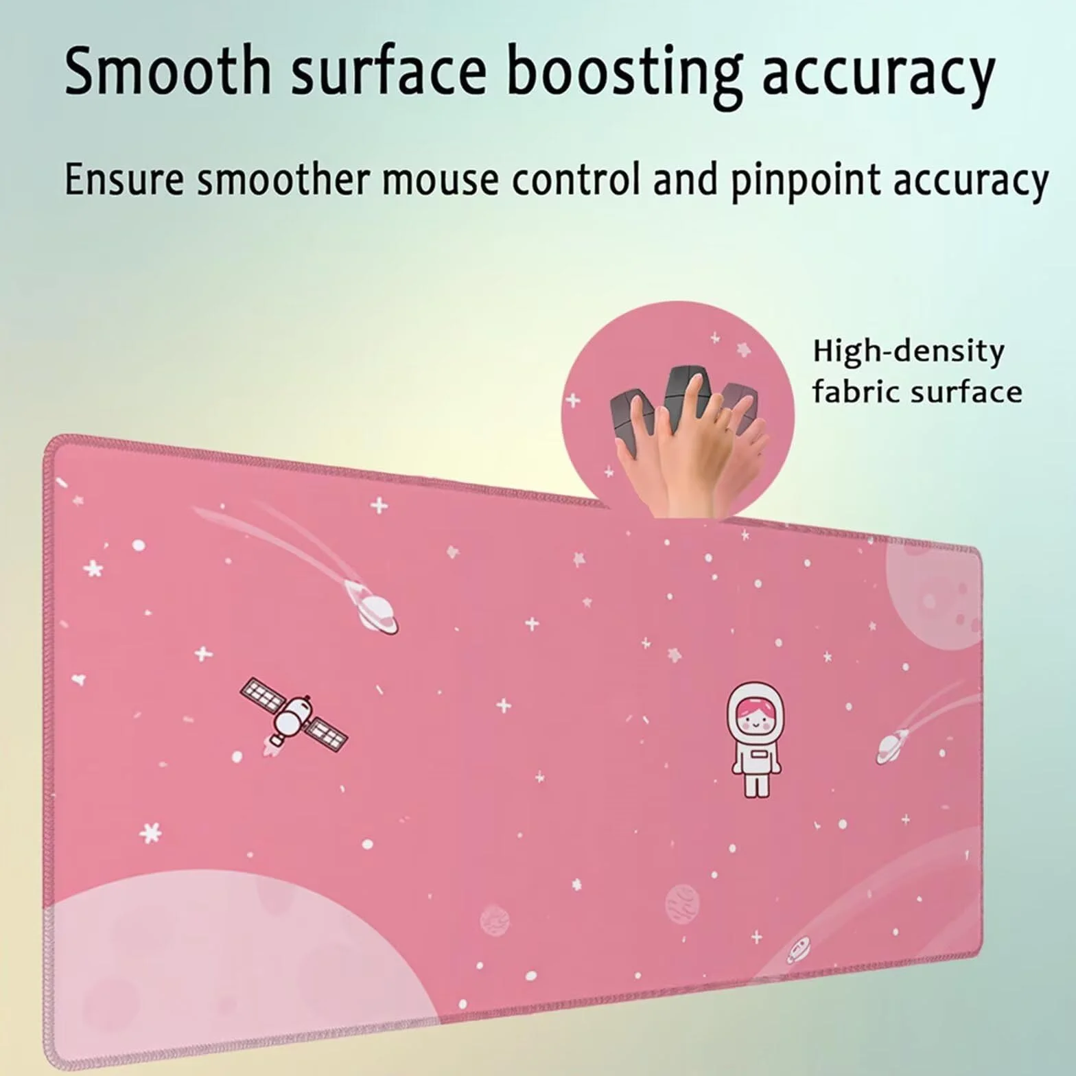 Gamingowa podkładka pod mysz 1200 x 600 x 3 mm, XXL, wodoszczelna, odporna na ścieranie, z przyszytymi krawędziami, różowa, podkładka na biurko, poprawia prędkość i precyzję pod laptopa, komputer